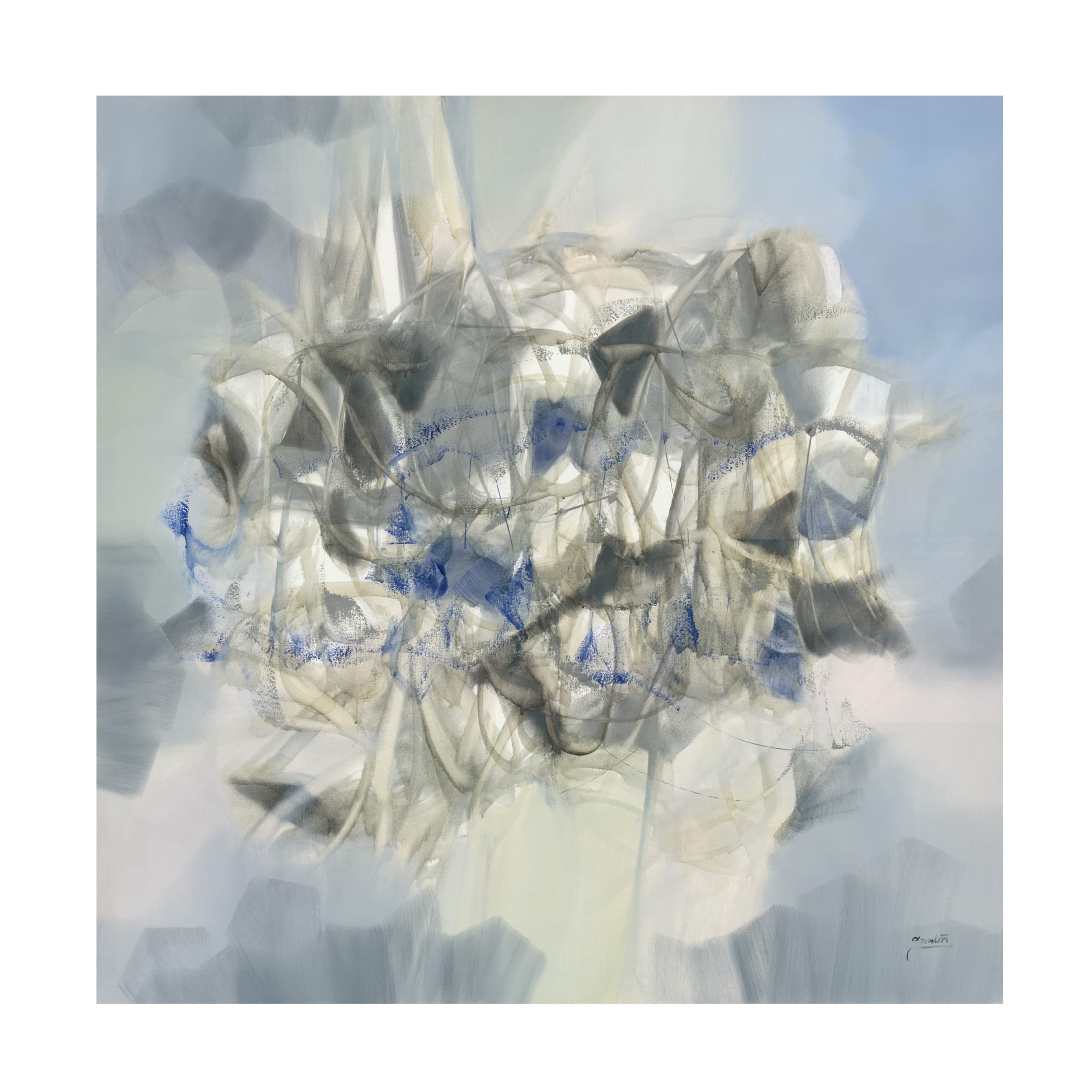 Trademark Fine Art 'Silver Crystal' Canvas Art by Zavaleta - Modern Abstract Wall Decor for Living Room, Bedroom & Office