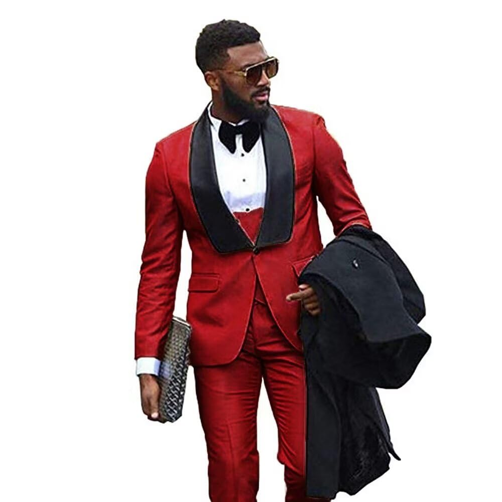 Premium Men's 3-Piece Slim Fit Tuxedo Suit - Gold Wedding Suit for Groom, Prom & Formal Events - Luxury Business Attire for Special Occasions