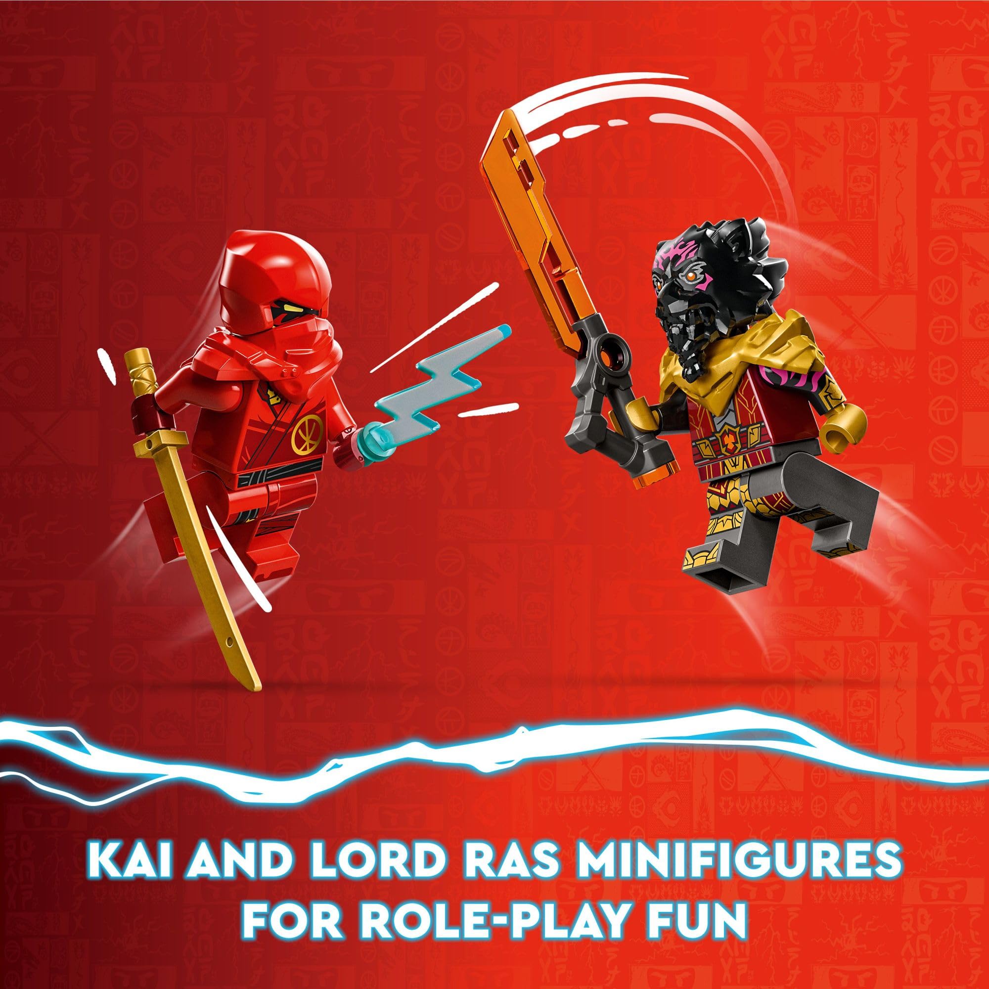 LEGO NINJAGO Kai and Ras' Car and Bike Battle 71789 Building Toy Set with Ninja Car, Motorcycle & 2 Minifigures - Perfect Birthday Gift for Kids, Toddlers & Ninja Fans - Great for Imaginative Play, Action Scenes & Collectible Displays