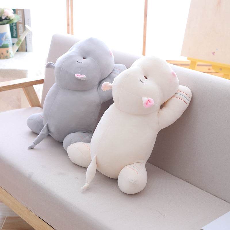 Cute Kawaii Stuffed Hippo Plush Toy - Soft & Huggable Animal Pillow for Kids, Girls, Boys - Perfect for Bedroom Decor, Gifts, and Cuddling