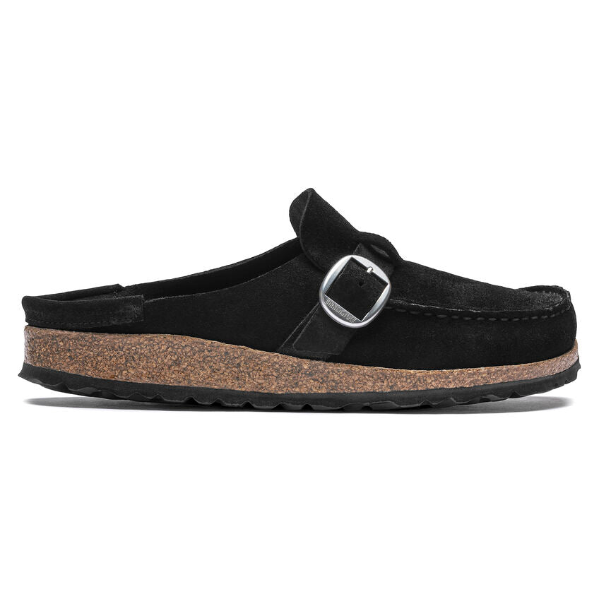 Birkenstock Buckley Suede Leather Clog in Black - Comfortable Slip-On Shoes for Men & Women - Perfect for Home, Office & Casual Wear