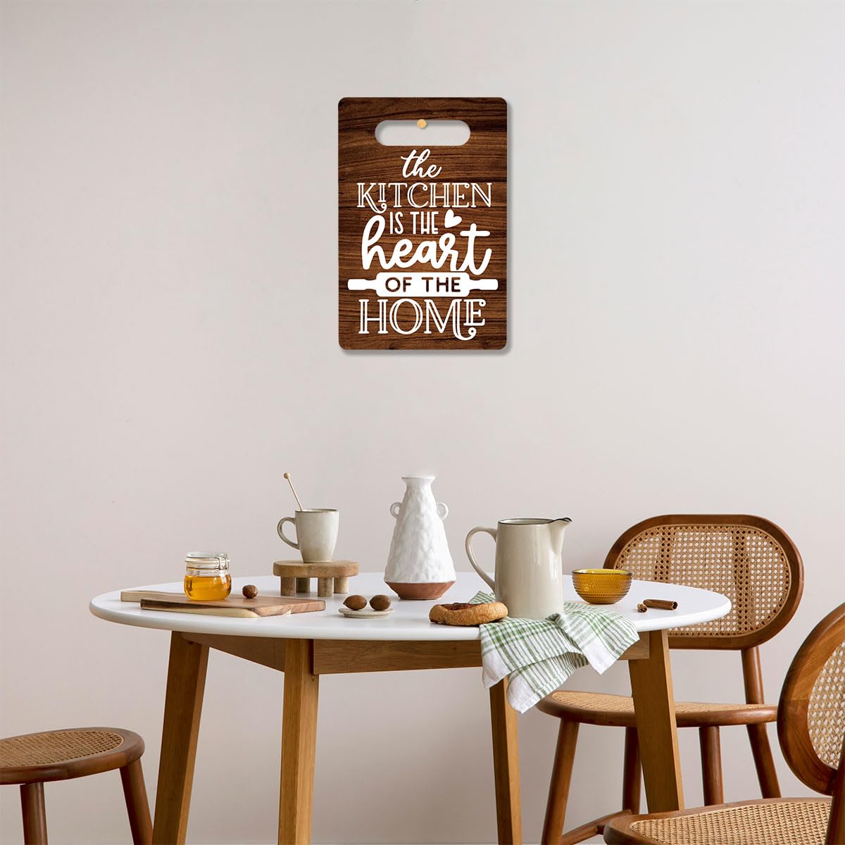 Krollma Kitchen Wall Art Decor - 8x10 Inch Heart of The Home Sign for Farmhouse & Modern Kitchens - Perfect for Dining Room, Coffee Bar & Housewarming Gifts