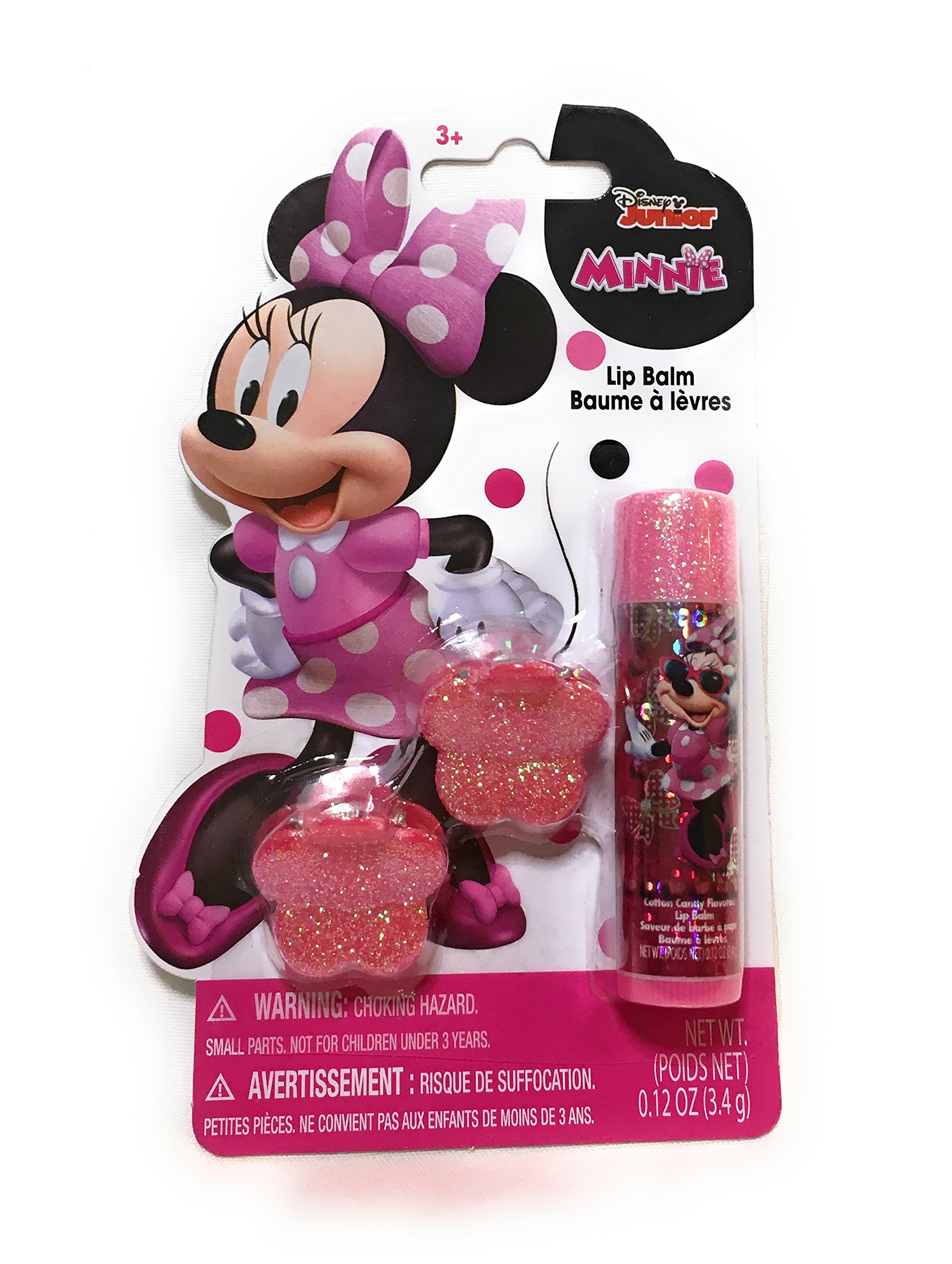 Minnie Mouse Lip Balm Set with Cute Hair Clips - Moisturizing Lip Care for Kids & Adults - Perfect for School, Travel, and Disney Themed Parties
