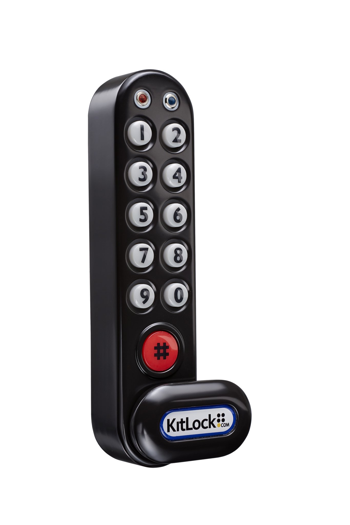 CODELOCKS KL1006KIT-BLK Black Zinc Alloy Electronic Cabinet Lock Kit with Upgraded Batteries - 3/8