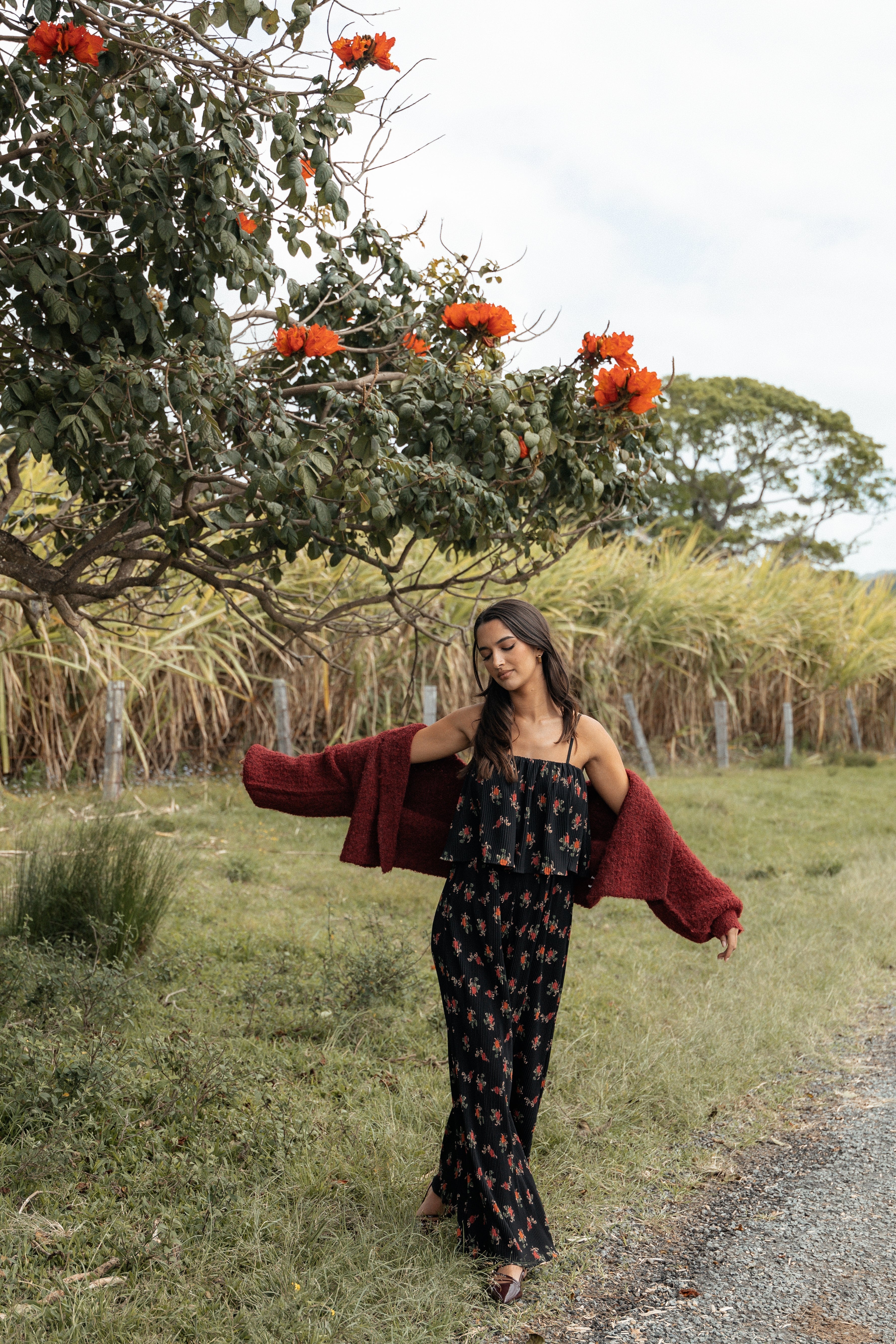 Jillian Plisse Jumpsuit for Women - Black Rose Floral Print Romper | Casual Summer Outfit for Beach, Party & Vacation