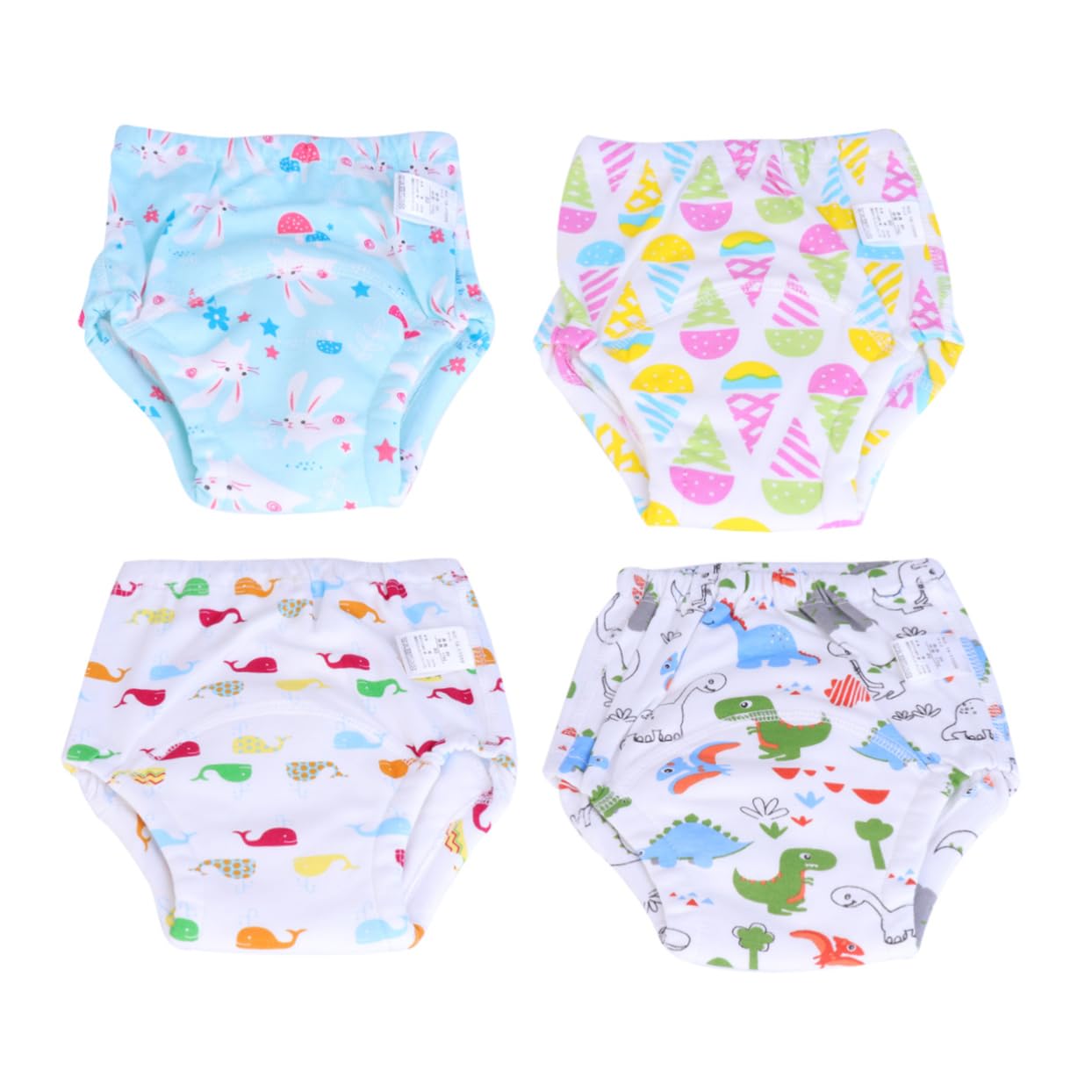 12 Pcs Potty Training Pants - Soft Cotton Toweling Underwear for Toddlers | Reusable Swim Diapers & Potty Training | Daycare, Swimming & Home Use
