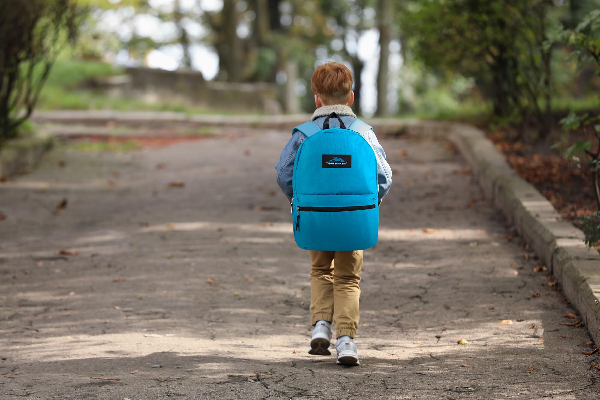 **Trail Maker Classic 17 Inch Light Blue Hiking Backpack with Adjustable Padded Shoulder Straps - Perfect for School, Travel & Outdoor Adventures**