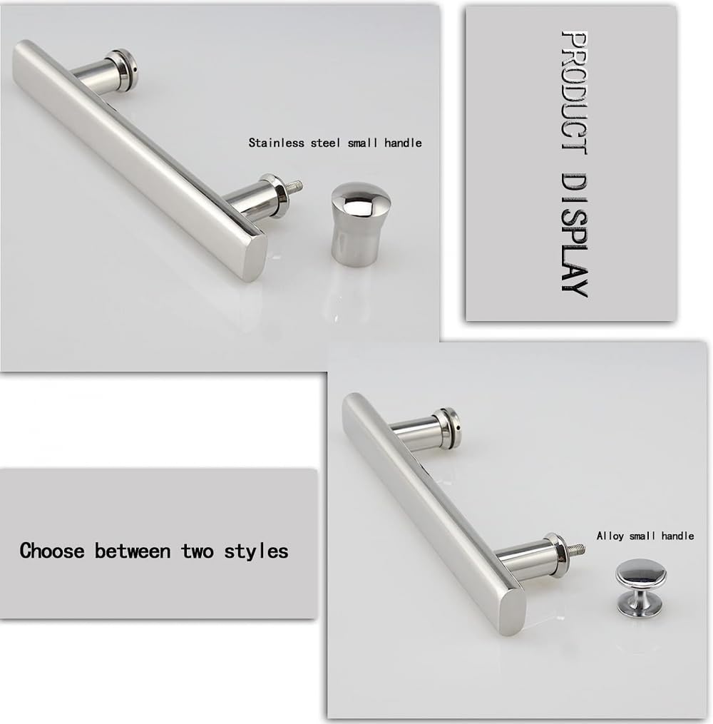 Premium Stainless Steel Shower Door Knob & Towel Bar Set - Modern Bathroom Hardware Replacement for Glass Shower Enclosures | Durable & Rust-Resistant | Perfect for Home, Hotel & Spa Bathroom Upgrades