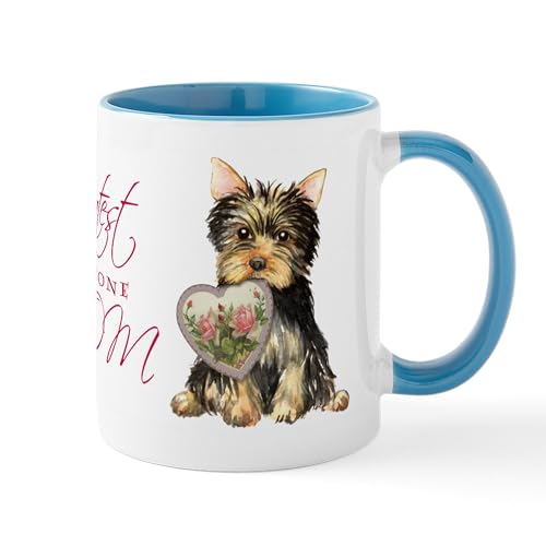White/Blue Inside - Yorkie Mom Mug