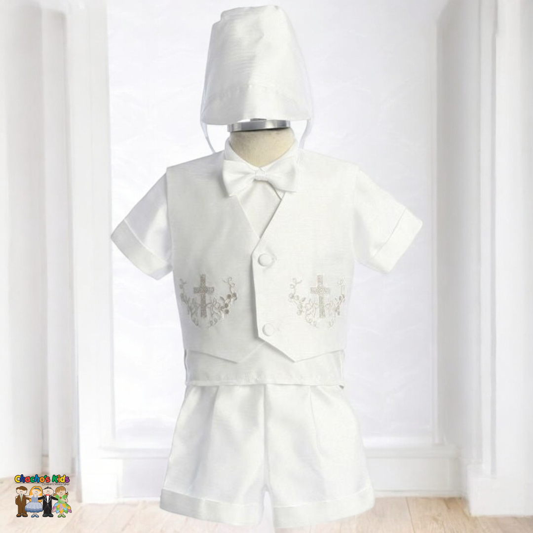 Boys Baptism Outfit Set - Elegant White Christening Suit for Baby Boys (Size 416) - Perfect for Church Ceremonies, Christenings & Special Occasions