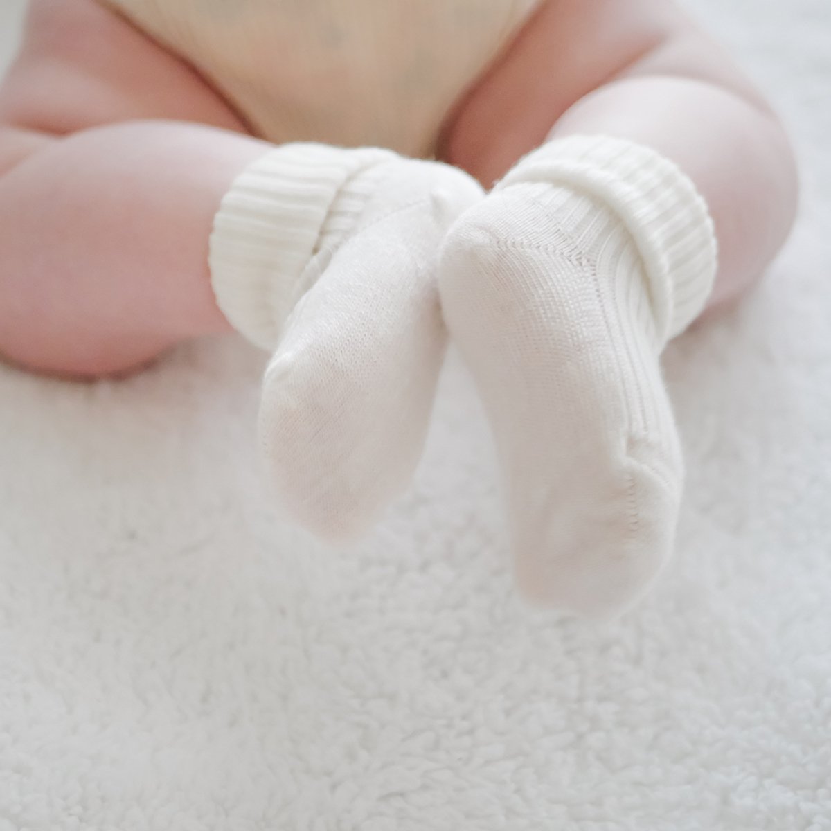 Soft Wool Socks for Babies & Toddlers - Warm Gray & White Winter Socks for Infants - Cozy Footwear for Cold Weather & Indoor Play