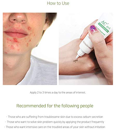 AC Gel Acne Spot Treatment with Defensil & Tea Tree Oil - 0.7oz/20g - Fast-Acting Pimple Cream for Face & Body - Clear Breakouts Overnight for Teens & Adults