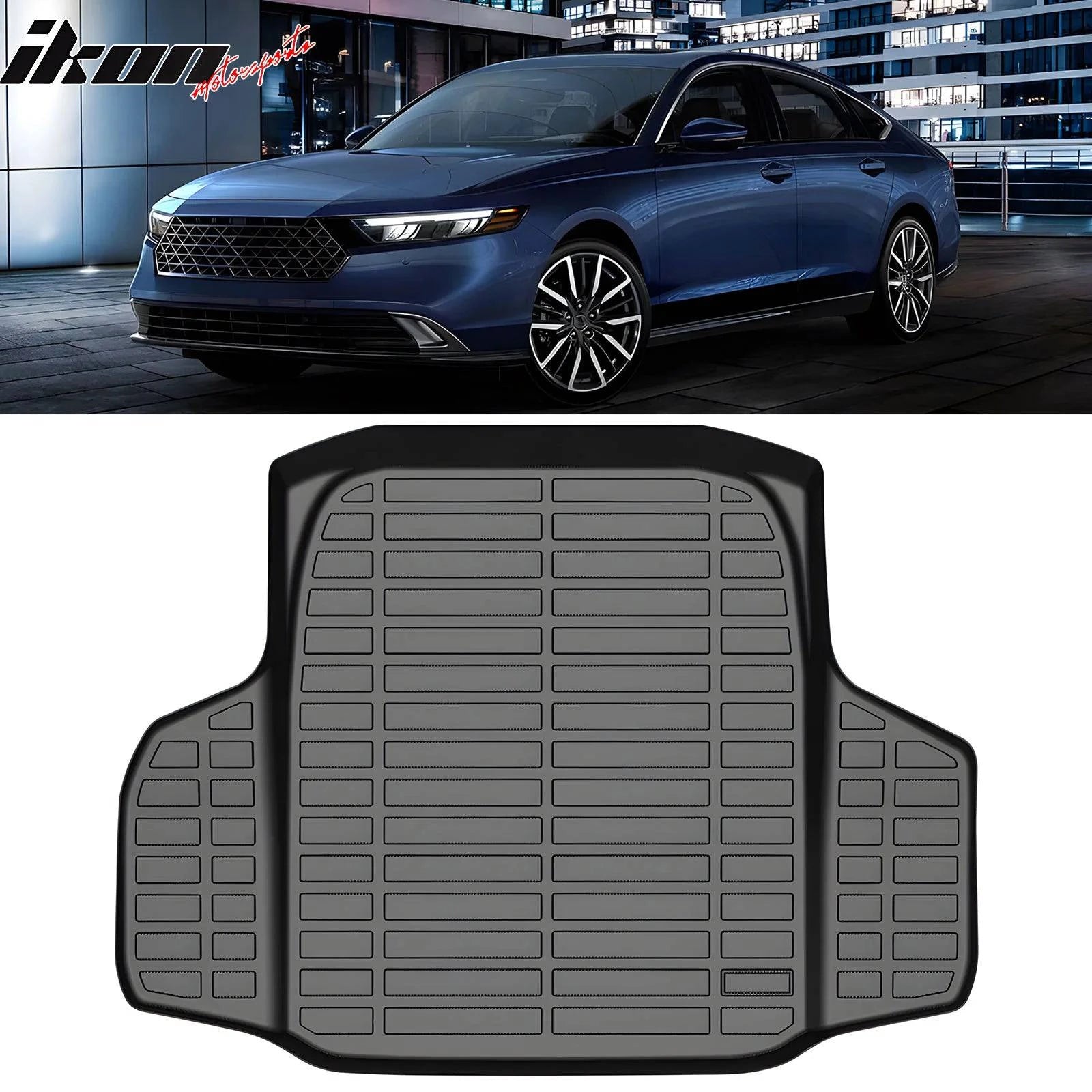 IKON 3D Molded TPE Trunk Mat Compatible with 2018-2024 Honda Accord - Black Cargo Liner for Rear Trunk Protection | Perfect for Road Trips, Grocery Hauling & Everyday Use