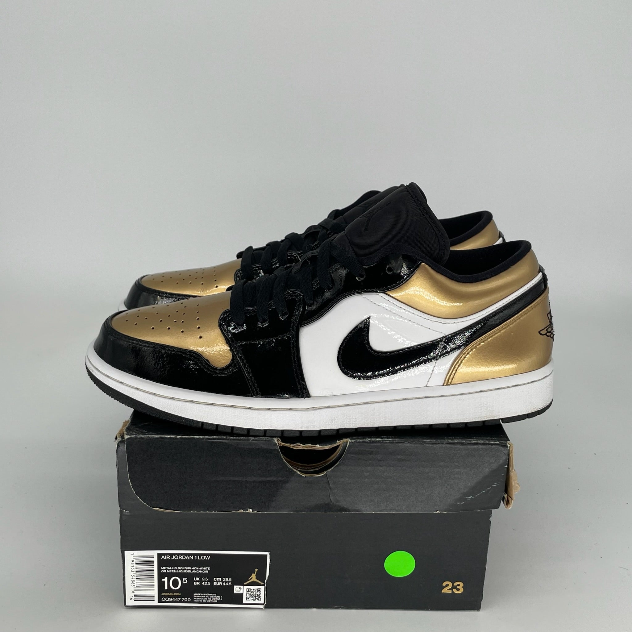 AIR JORDAN 1 LOW GOLD TOE Men's Basketball Shoes Size 10.5 - Style CQ9447-700 | Retro Sneakers for Streetwear, Casual & Sports Fashion