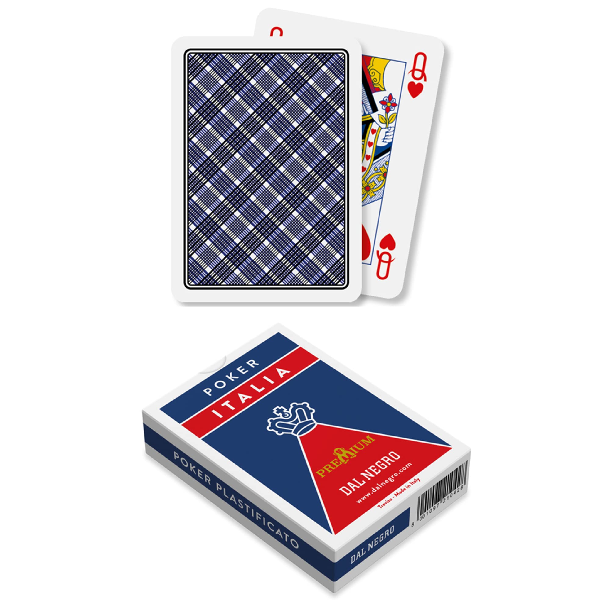 Premium Italian Poker Cards - Dal Deck of 55 Cards with Jokers, Blue Back Design, Durable Duplex Cardboard - Perfect for Casino Nights, Poker Tournaments & Card Game Enthusiasts