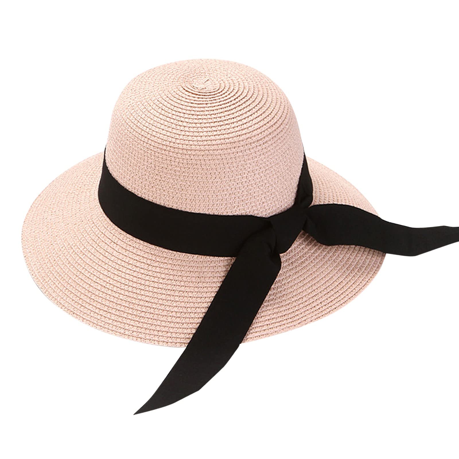 Women's Wide Brim Sun Hat UPF 50+ UV Protection - Foldable Straw Beach Hat for Summer, Travel & Outdoor Activities