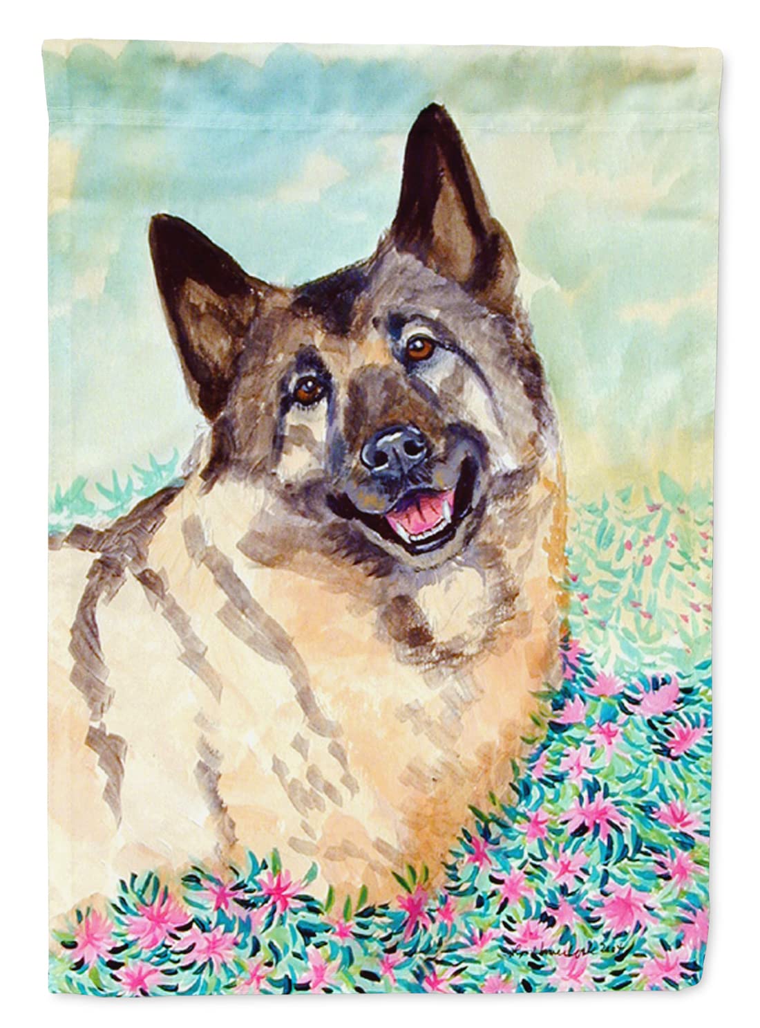 Norwegian Elkhound Garden Flag - Outdoor Decorative Yard Banner for Mailbox, Patio & Flower Beds | Weather-Resistant Multicolor Dog Artwork | Perfect for Seasonal Decor, Pet Lovers & Home Landscaping