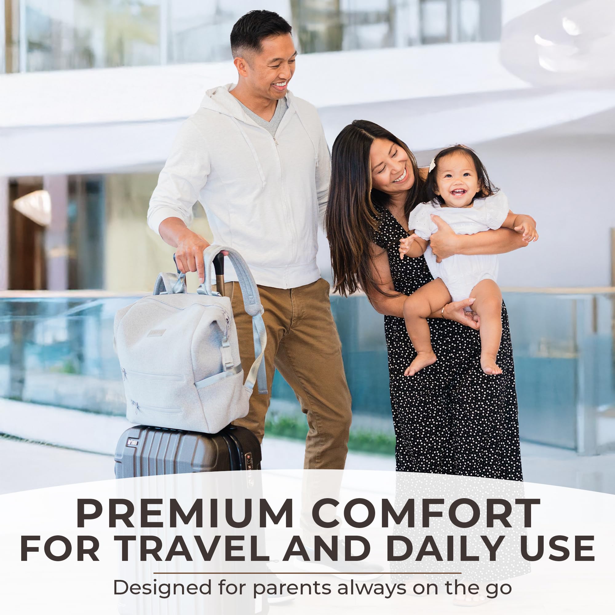 Lightweight Waterproof Diaper Bag Backpack for Moms - Insulated Neoprene Baby Bag with Changing Pad, Stroller Straps & Wet Pocket - Perfect for Travel, Daycare and On-the-Go Parenting