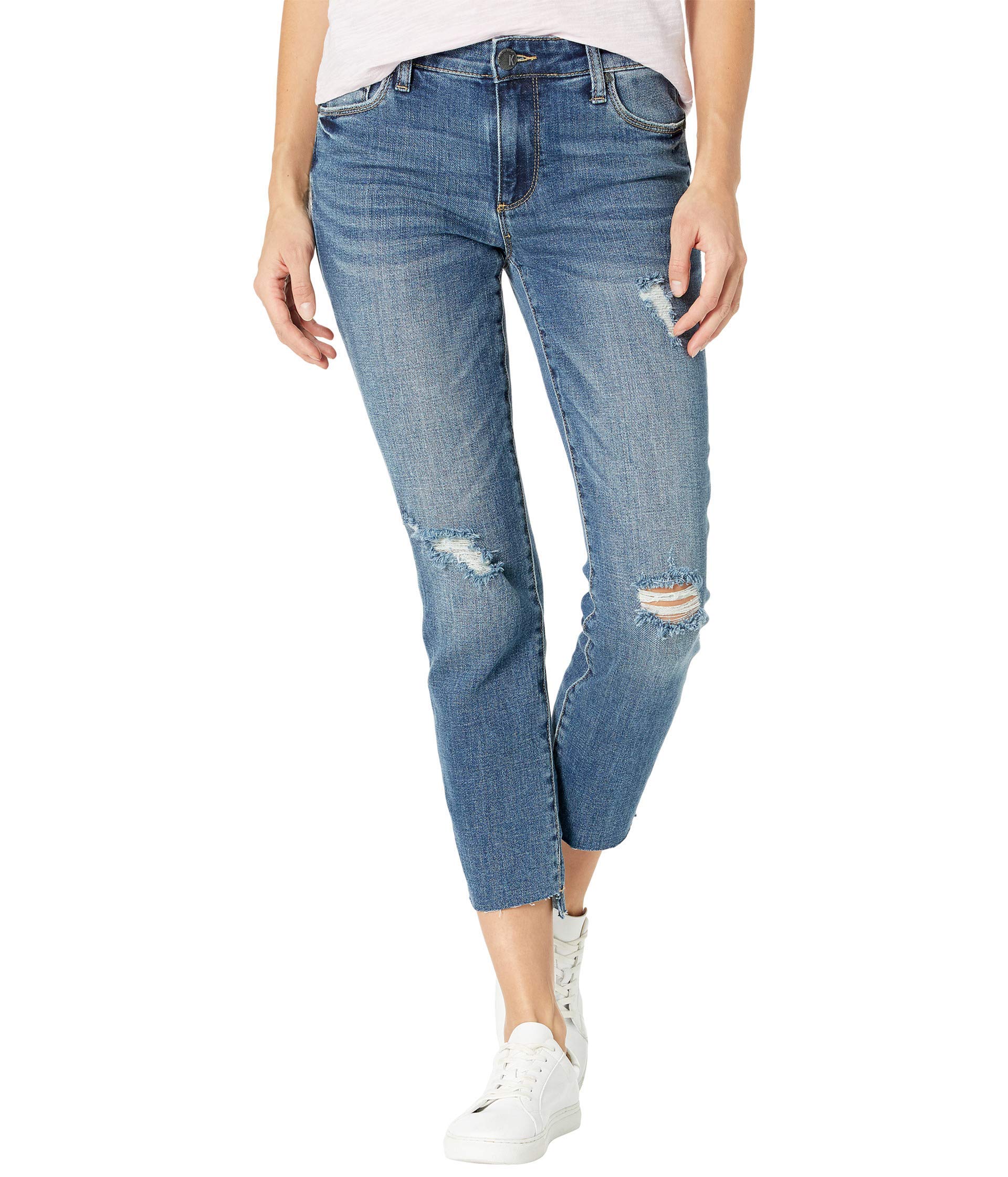 KUT from the Kloth Women's Reese Ankle Straight Leg Jeans - Comfortable Stretch Denim Pants for Casual Wear & Everyday Outfits