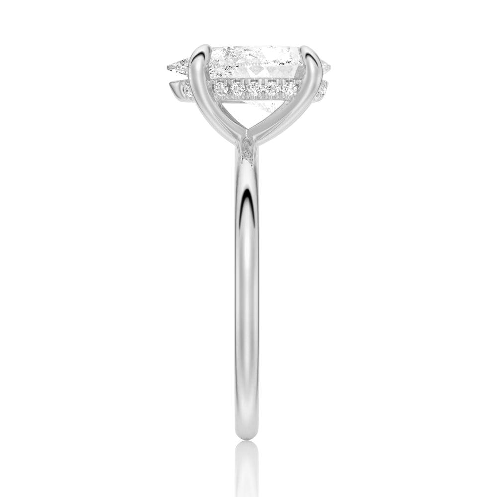 Exquisite Pear Cut Moissanite Solitaire Engagement Ring with Hidden Halo - Perfect for Proposals, Anniversaries & Bridal Jewelry