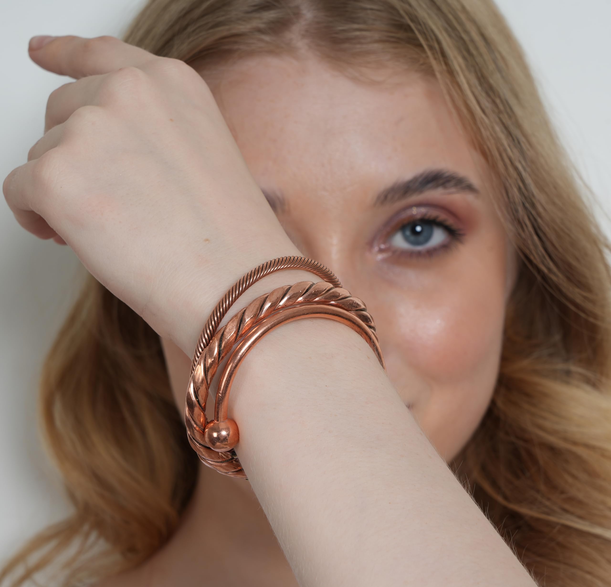 Touchstone Tibetan Style Copper Bracelet - Hand Forged Solid High Gauge Copper Cuff Jewelry for Women & Men - Multiple Design Options - Perfect for Yoga, Meditation & Spiritual Healing