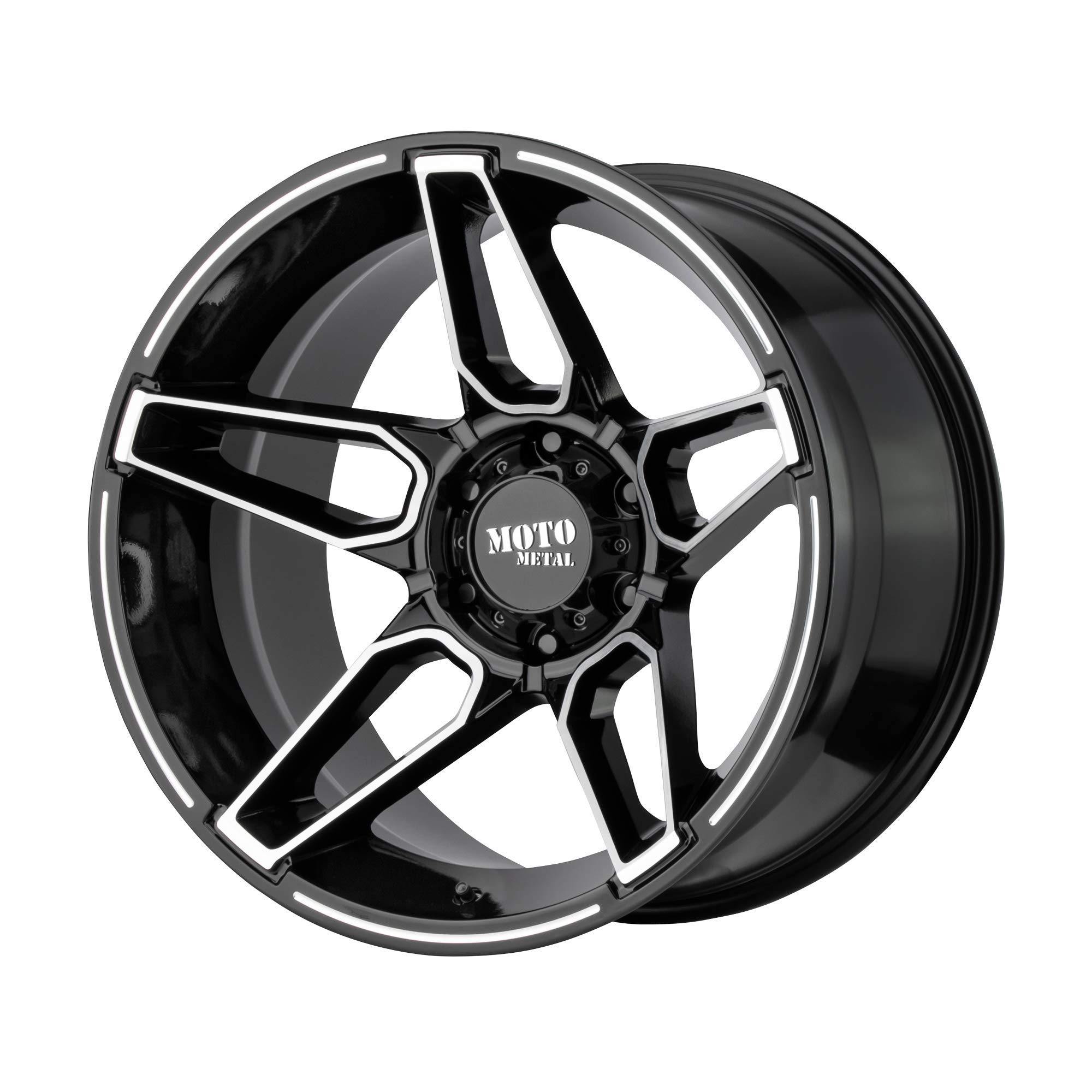 MOTO METAL FANG 20x10 Gloss Black Machined Wheel -18mm Offset 8x170 Bolt Pattern for Trucks & SUVs | Off-Road & Street Performance