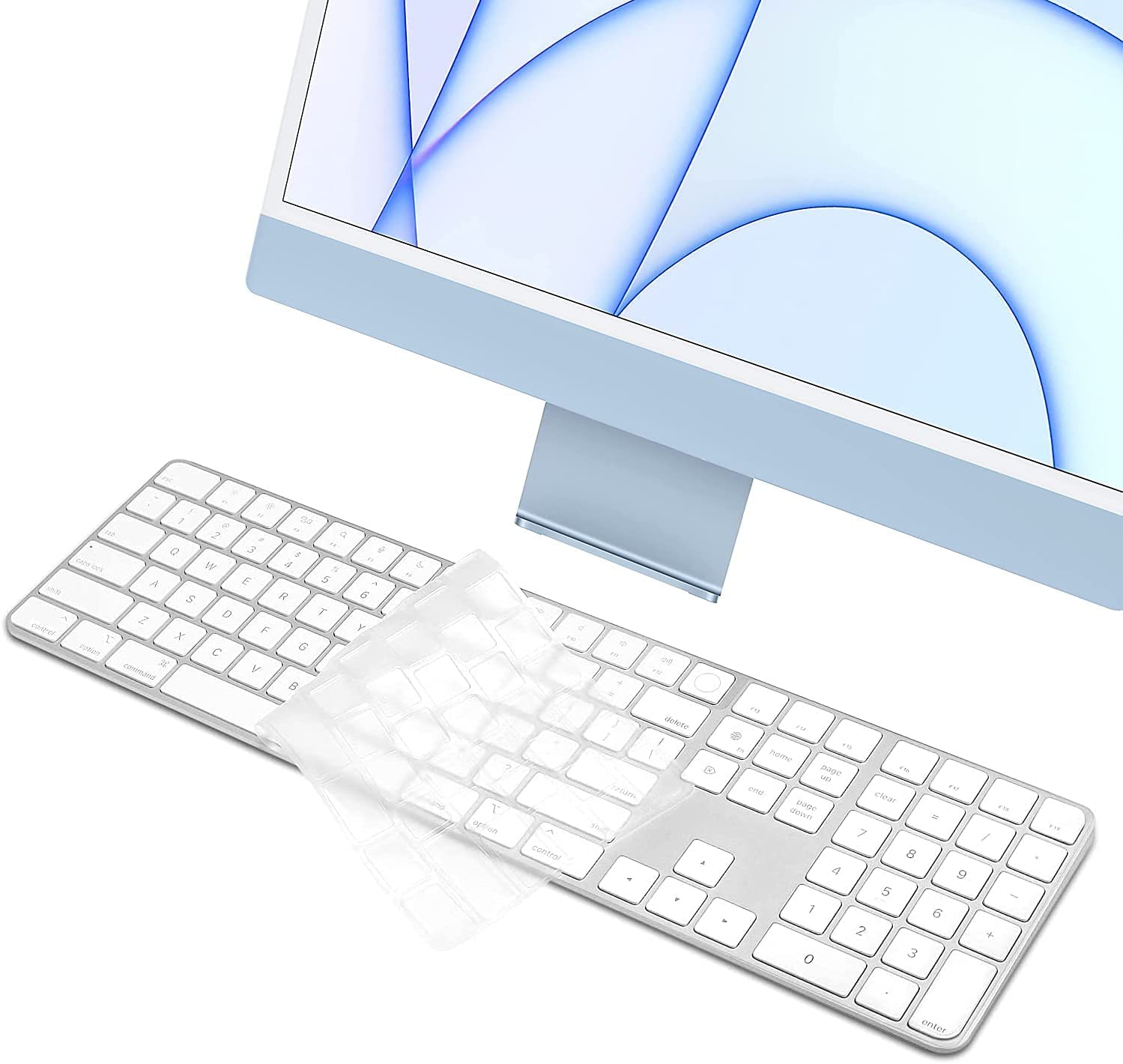 Ultra Thin Clear Keyboard Cover for Apple Magic Keyboard with Touch ID & Numeric Keypad Model A2520 - Compatible with iMac 2023/2021 24