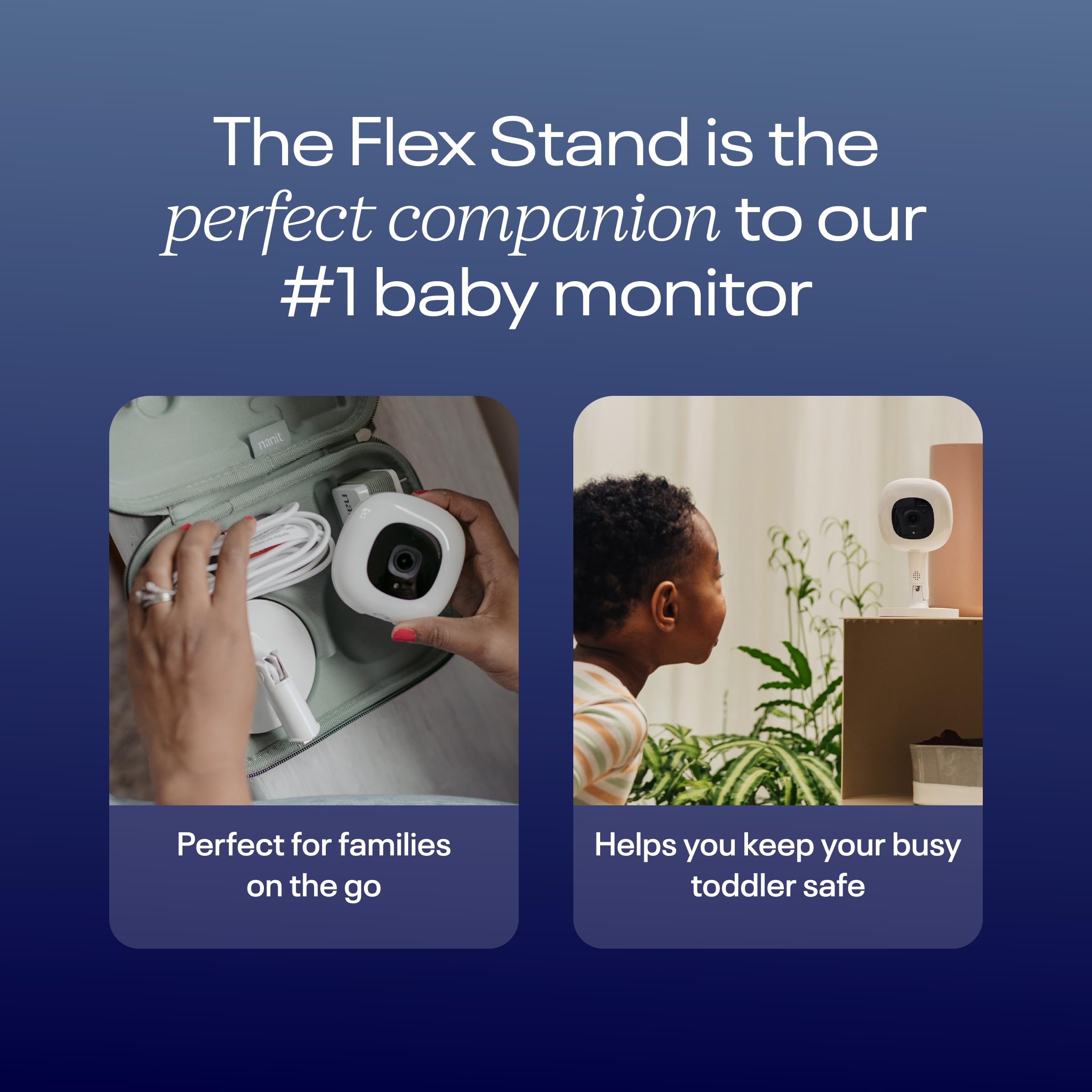 Nanit Pro Travel Baby Monitor with HD Camera, Portable Flex Stand, Sound & Light Sensor, Night Light & Travel Case - Green | Perfect for On-the-Go Parents, Nursery & Travel Use