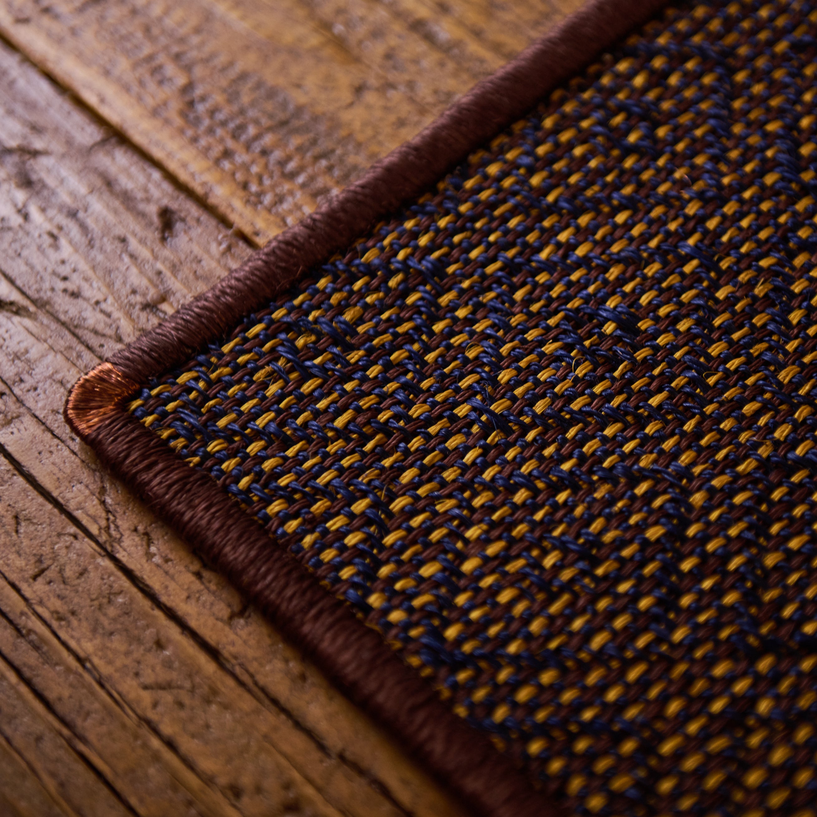 Adorabold Set of 2 Decorative Placemats - Red Brown, Blue, Mustard Yellow with Copper Corners for Dining Table, Kitchen, Party & Home Decor