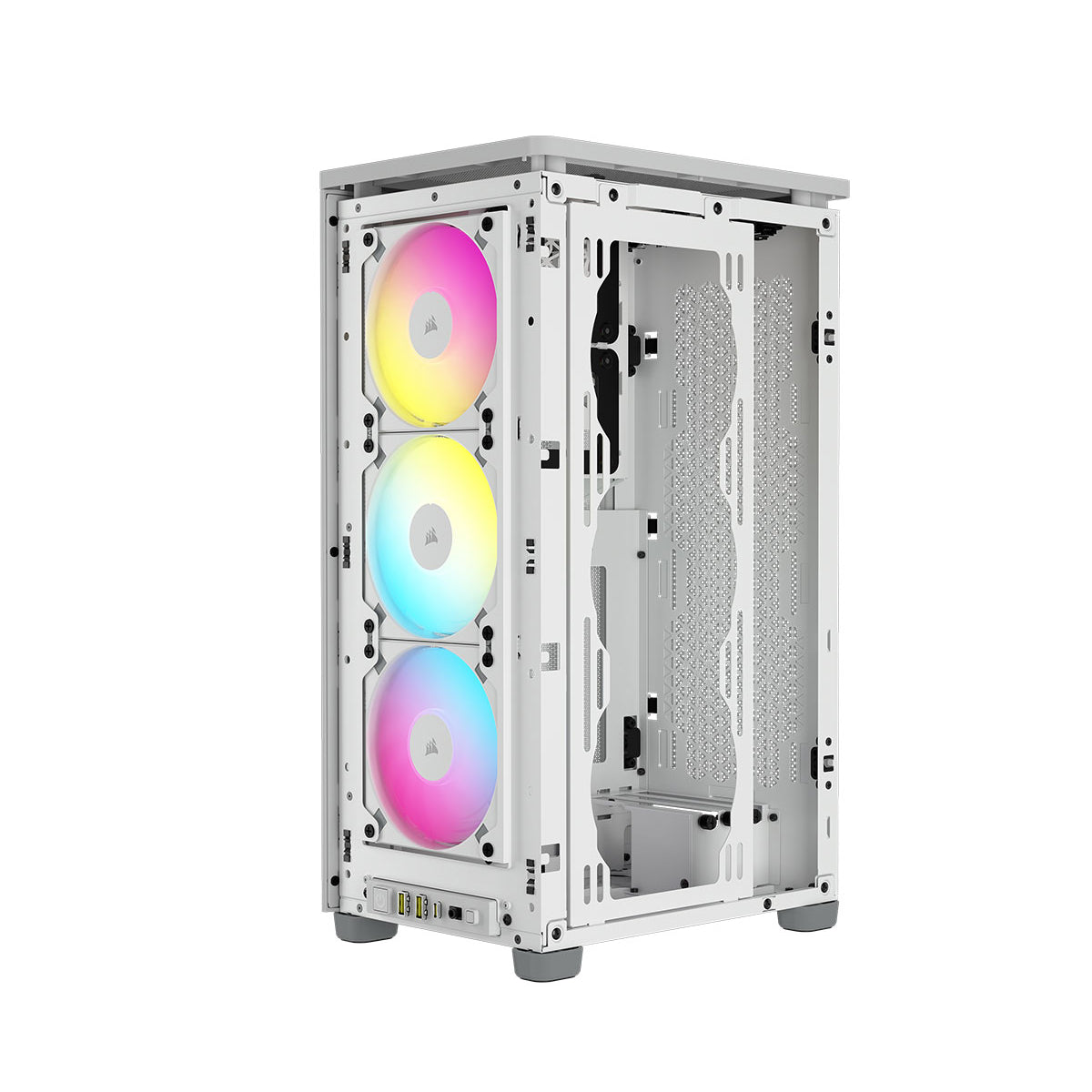 Corsair iCUE 2000D RGB AirFlow Mini-ITX PC Case - White Compact Gaming Tower for Small Space Setup | Perfect for Home Office & Gaming Battlestations