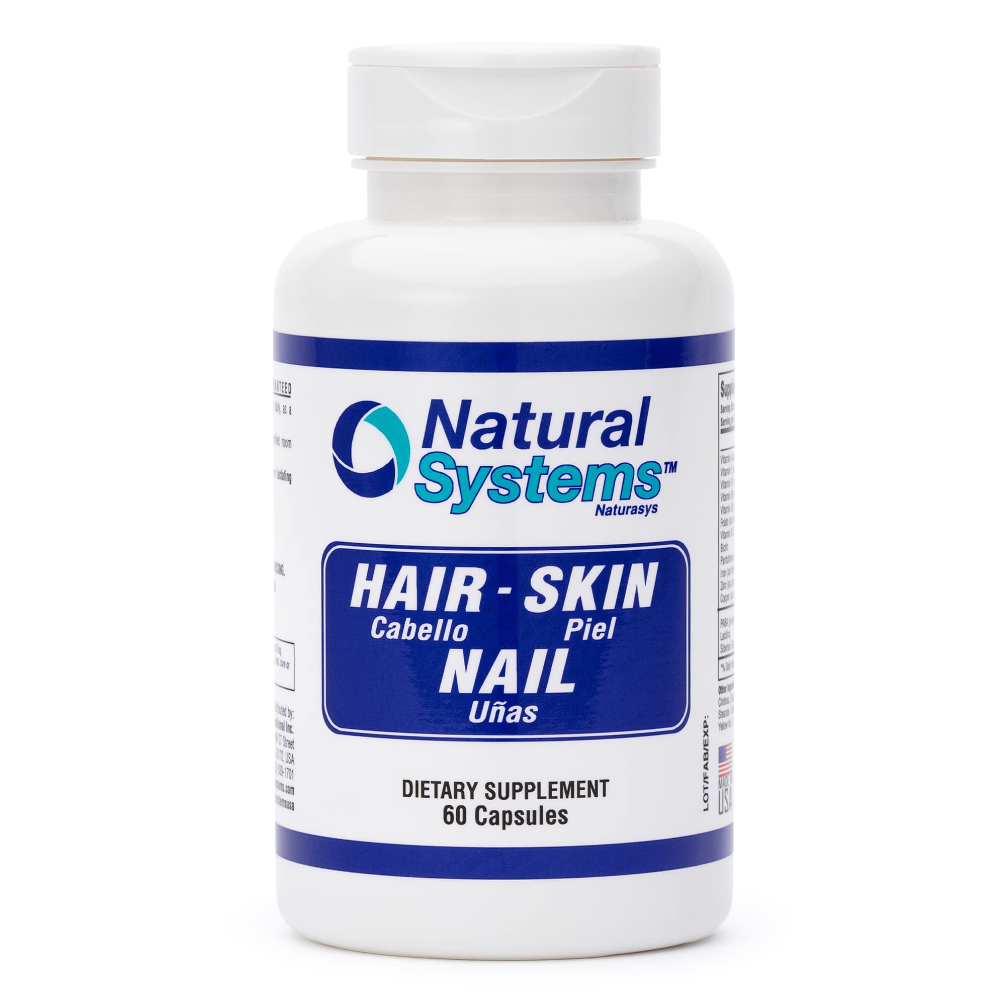 Natural Biotin Hair Skin & Nails Vitamins Supplement - 60 Capsules for Strong Nails & Hair Growth - Supports Skin Protection for Women & Men | Daily Beauty & Wellness Boost for Healthy Hair & Glowing Skin