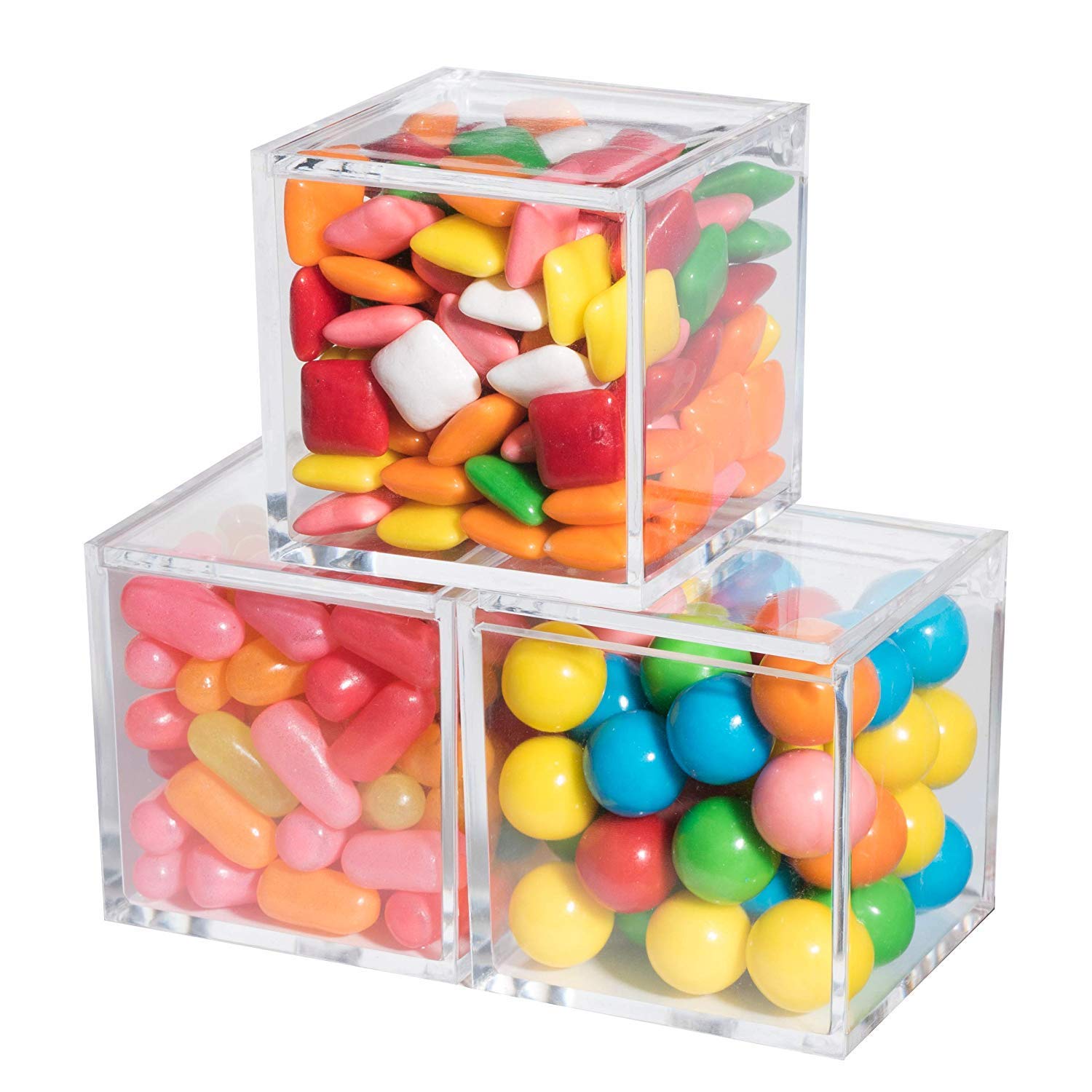 Hammont 36-Pack Clear Acrylic Storage Boxes - 6 Sizes (2.36