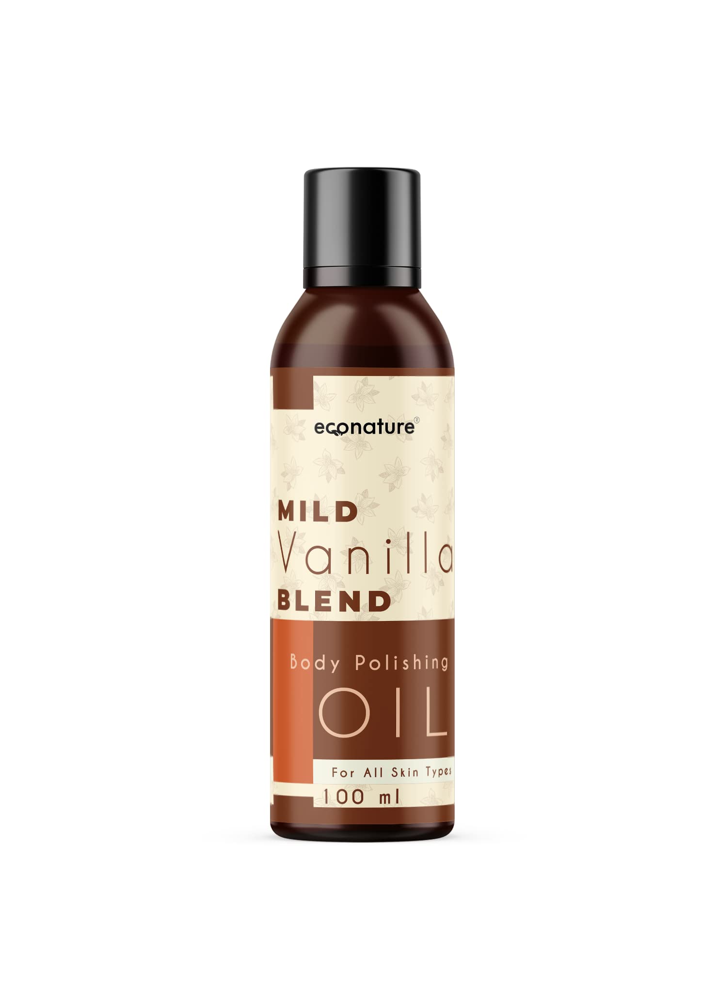 ECONATURE Vanilla Body Oil for Dry Skin - Deep Moisturizing, Non-Sticky, Quick Absorbing Body Oil for Glowing & Nourished Skin (100ml) | Perfect for Daily Hydration, Massage & Spa Treatments