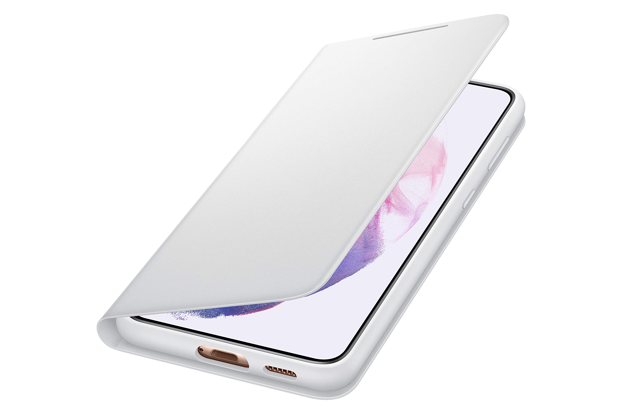 Samsung Galaxy S21+ LED Wallet Case Cover - Slim Protective Gray Phone Case for Wireless Charging | Perfect for Business, Travel & Everyday Use (US Version)