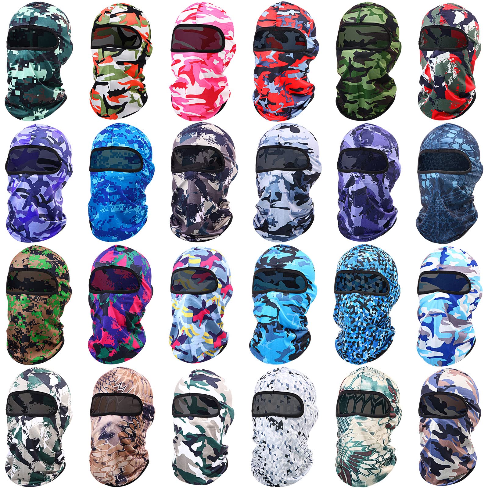 24-Piece Ski Mask Balaclava Set - Full Face Cover for Men & Women - Windproof & UV Protection for Skiing, Snowboarding, Motorcycling & Outdoor Winter Activities