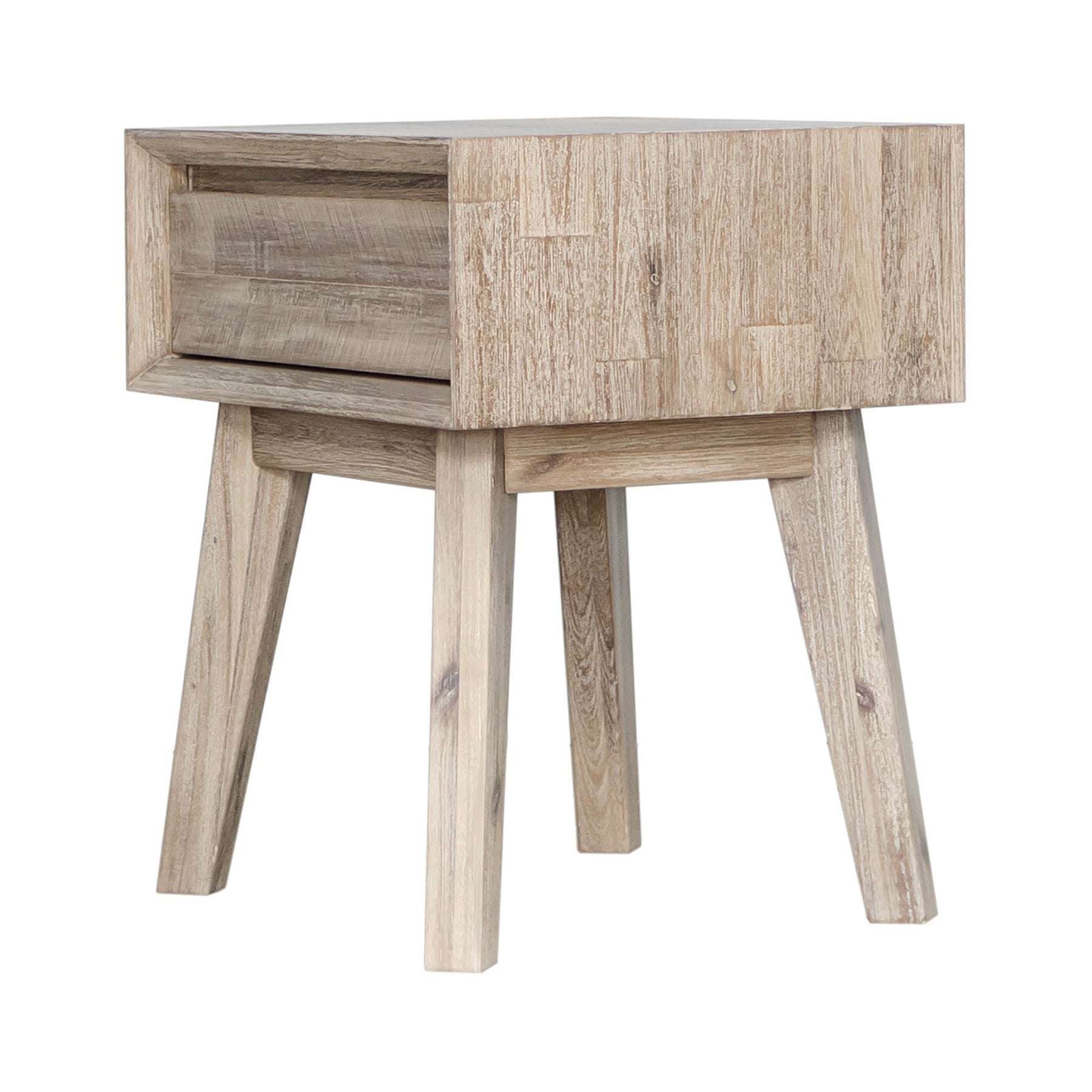 Gia Nightstand - Light Driftwood Finish Bedside Table with Drawer | Modern Nightstand for Bedroom, Living Room, or Guest Room | Perfect for Small Spaces and Home Decor