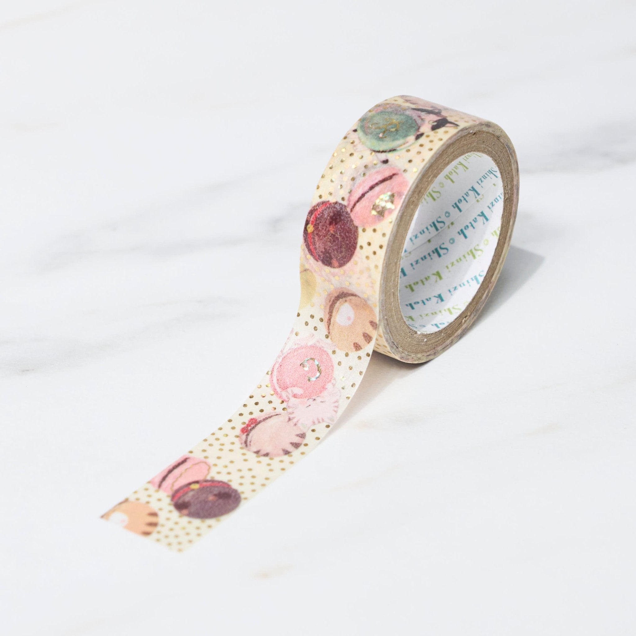 Shinzi Katoh Kikirapika Cute Cat Ballet Masking Tape - Decorative Washi Tape for Scrapbooking, Journaling, DIY Crafts & Gift Wrapping