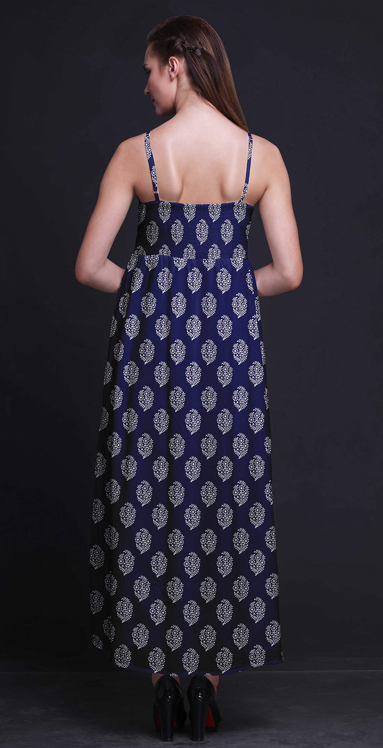 Bimba Women's Printed Sleeveless Bohemian Maxi Dress - Strappy Summer Beach Cover Up for Vacation, Pool Party & Tropical Getaway