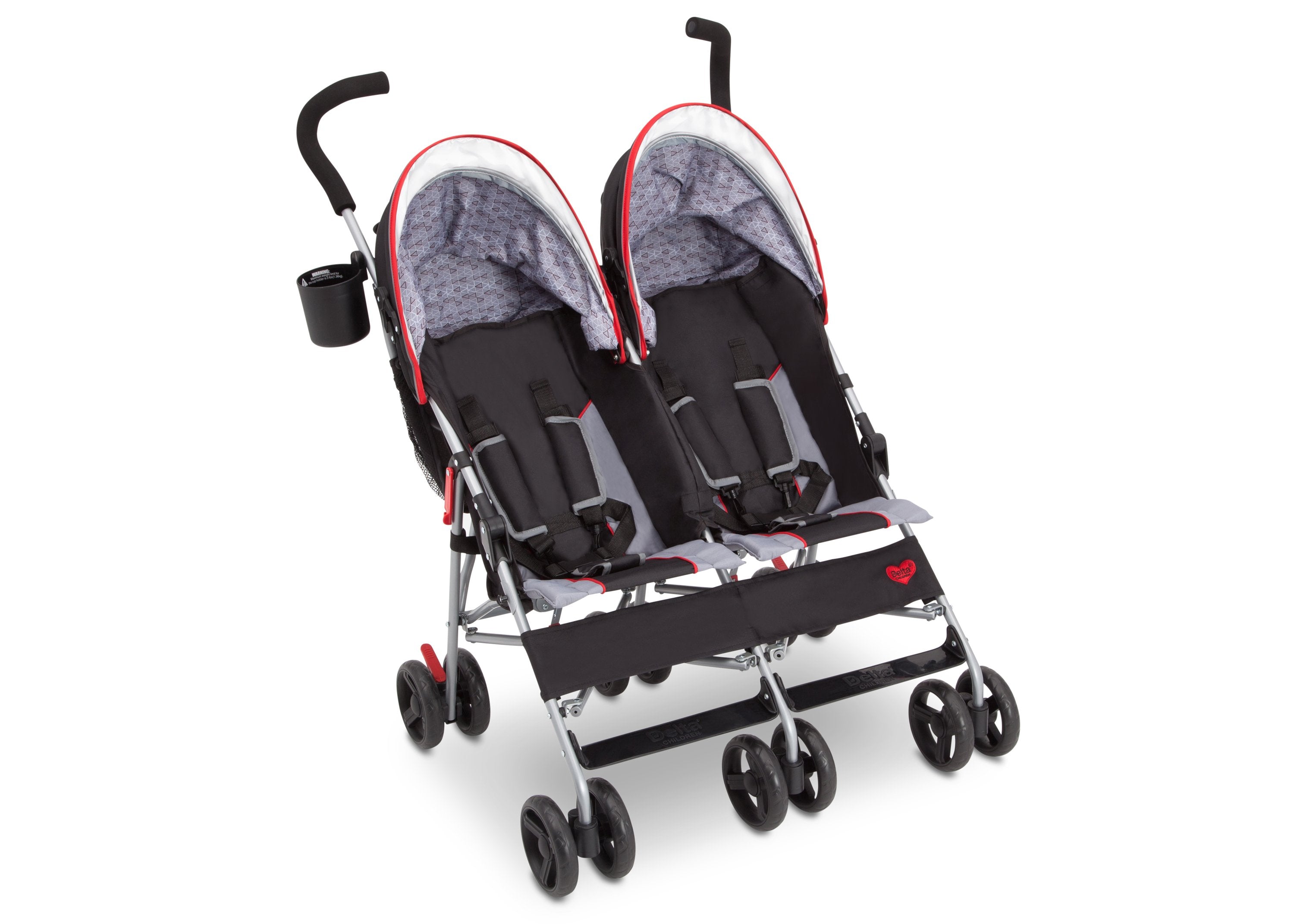 LX Plus Side by Side Double Stroller for Twins - Lightweight Compact Foldable Baby Stroller with Adjustable Canopy & Storage Basket - Perfect for Shopping, Travel, and Outdoor Walks