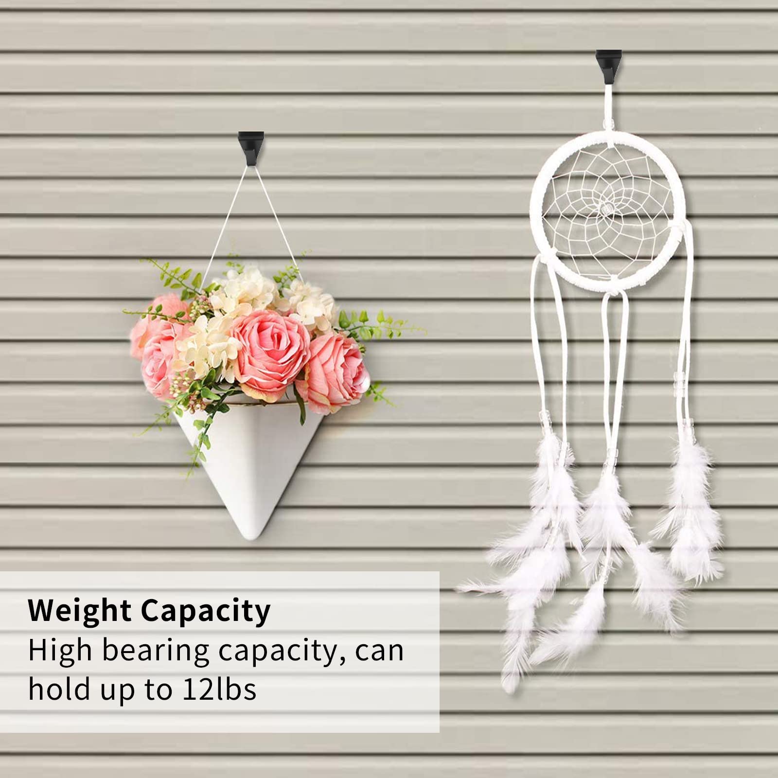 Biaungdo 12 Pcs Heavy Duty Stainless Steel Vinyl Siding Hooks - No Hole Needed Low Profile Siding Clips for Hanging Wreaths & Outdoor Decorations - Perfect for Holiday Decor, Garden Lights, and Seasonal Displays