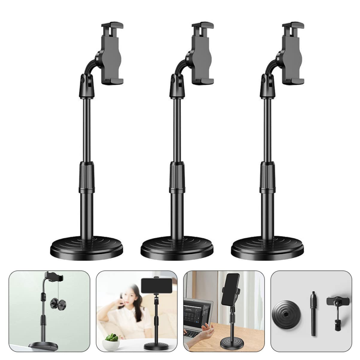 Adjustable Cell Phone Stand - 6 Pack Multi-Angle Phone Holder with Telescopic Design for Desk, Table, and Electric Bracket - Perfect for Watching Videos, Video Calls, and Hands-Free Use at Home & Office