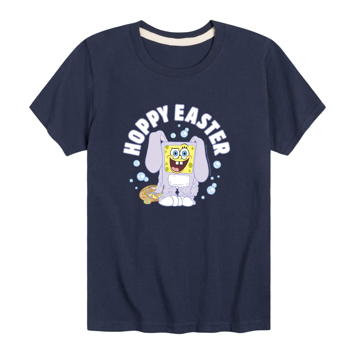 HYBRID APPAREL Spongebob Squarepants Easter Graphic T-Shirt for Toddler & Youth | Fun Cartoon Short Sleeve Tee for Easter Celebrations & Casual Wear