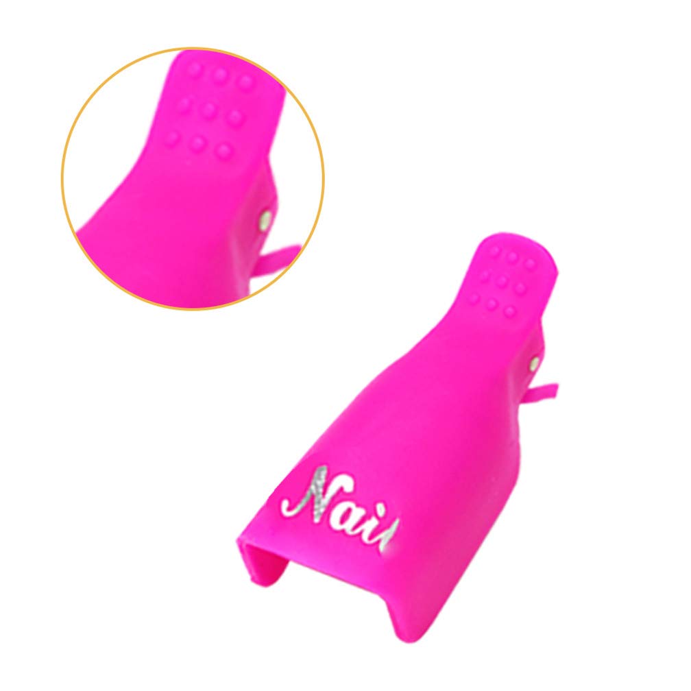 IME Nail Polish Remover Clips Set - 10pcs Rose Pink Gel Soak Off Caps for UV Manicure, Acrylic Nails & Nail Art | Perfect for Salon & Home Nail Care