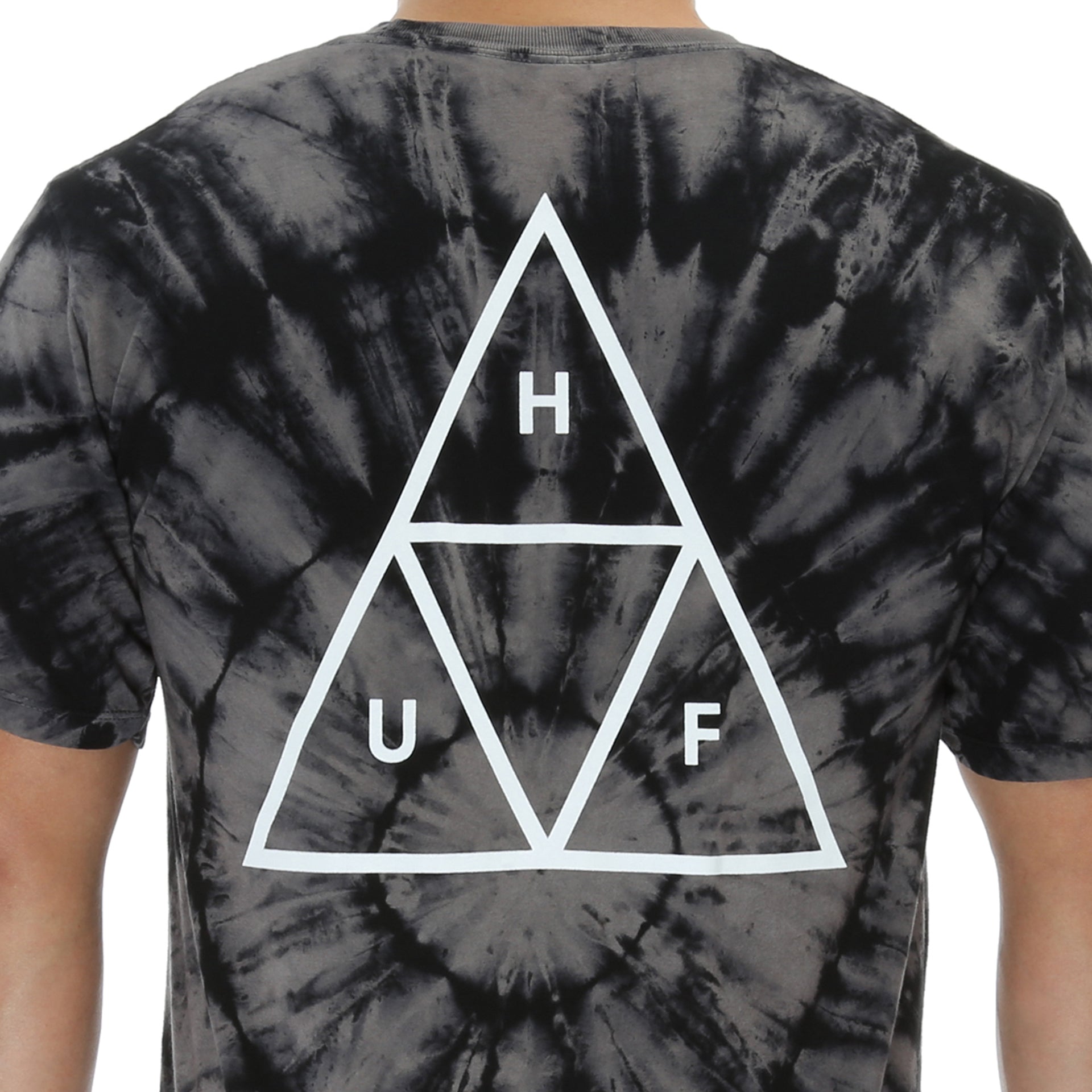 Huf Washed Triple Triangle Tee - Black | Vintage Graphic T-Shirt for Men & Women | Perfect for Streetwear, Casual Outfits & Skateboarding