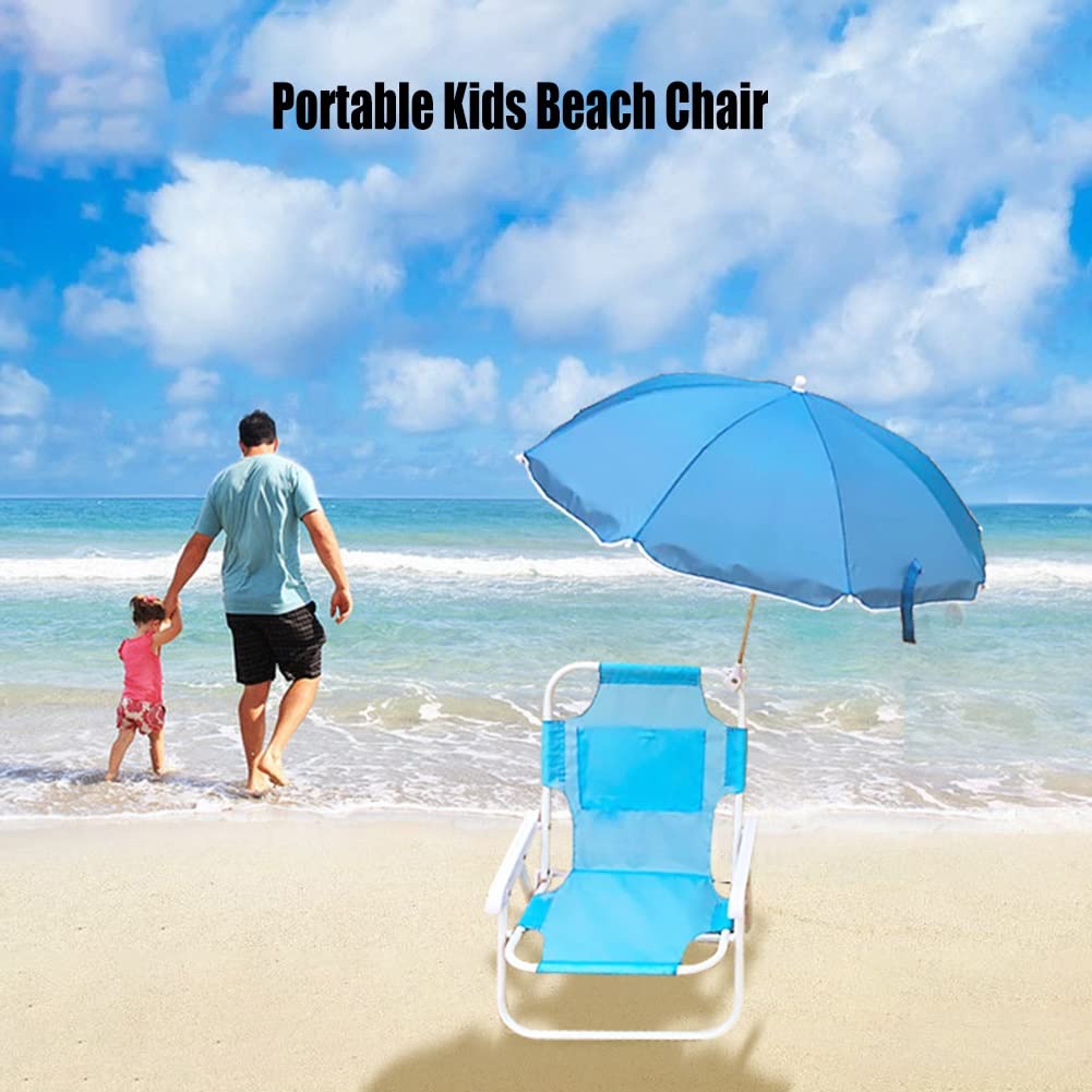**Kids Camping Chair - Lightweight Portable Folding Beach Chair with Adjustable Sunshade Umbrella, Pink Outdoor Chair for Toddlers & Children - Perfect for Beach, Picnic, Camping & Backyard Play**