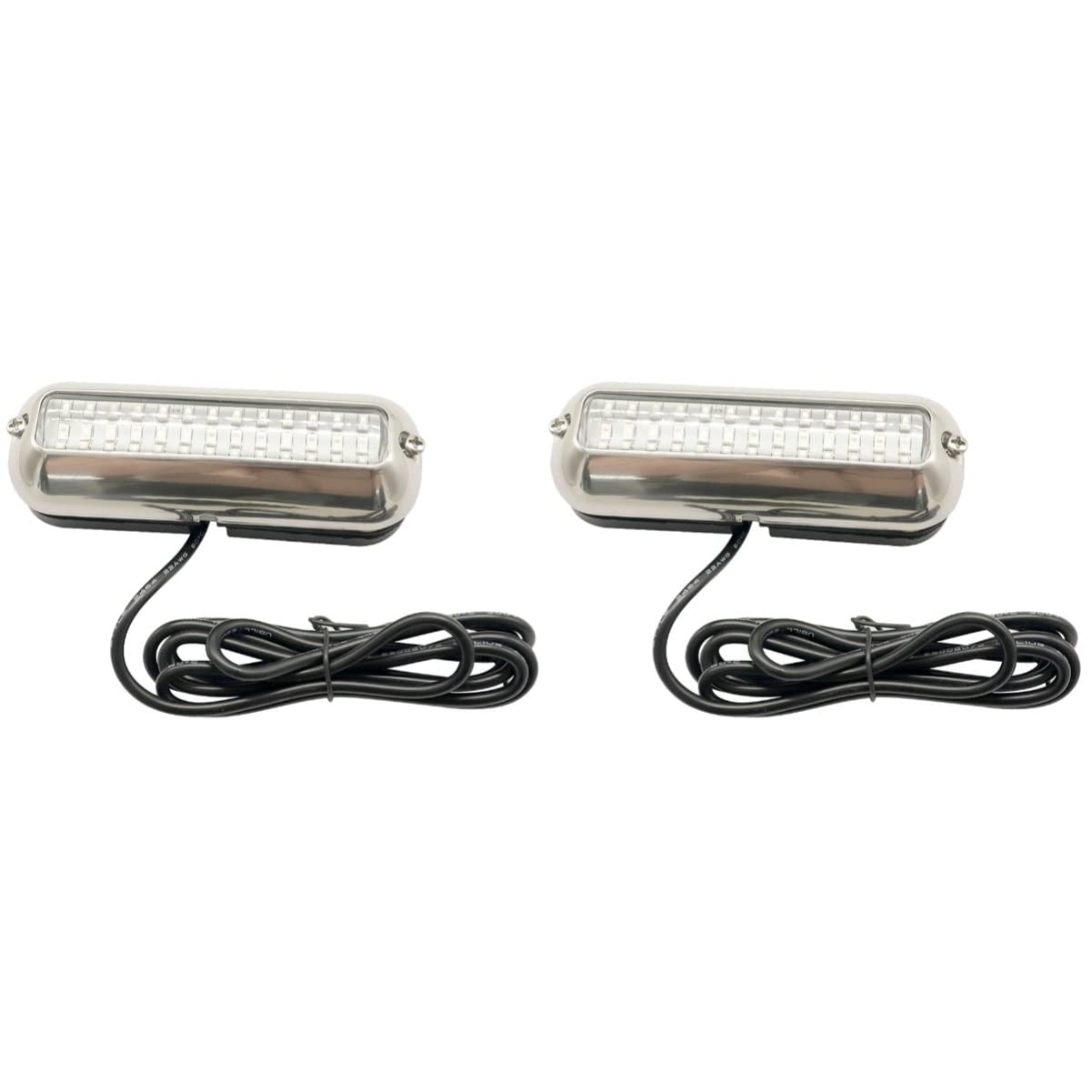 Uonlytech Set of 2 Waterproof Marine LED Lights - Stainless Steel Underwater Boat Lights for Pool, Dock & Boat Decoration | Outdoor & Submersible Lighting