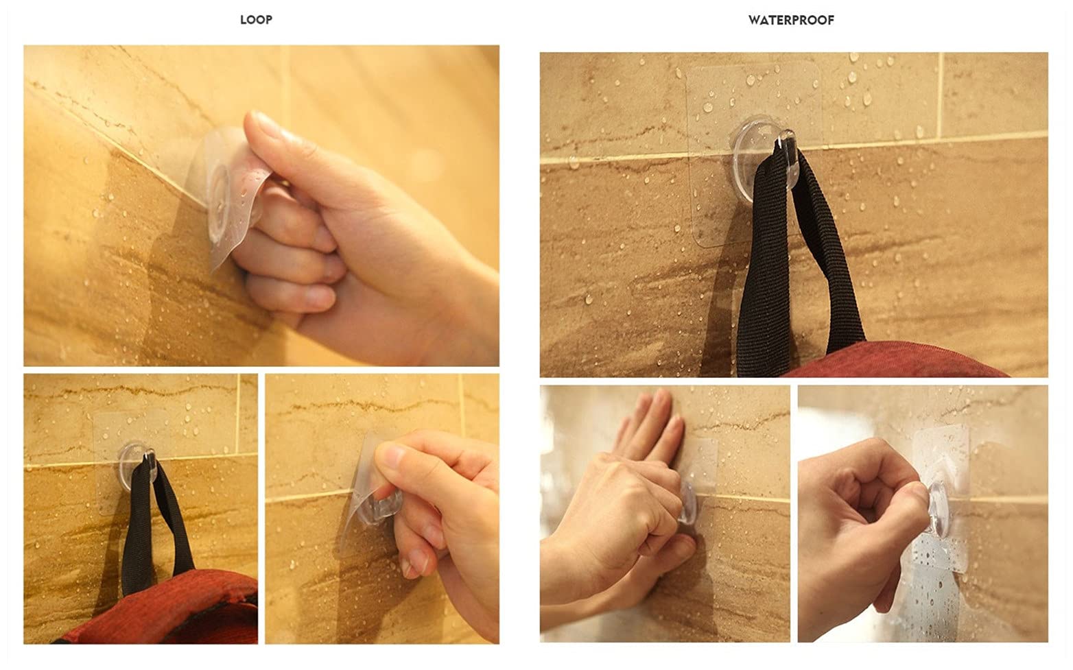 Transparent Reusable Wall Hooks - Heavy Duty Self Adhesive Hangers for Bathroom, Kitchen, Office - 10 Pack - Perfect for Hanging Towels, Keys, Coats & Decor