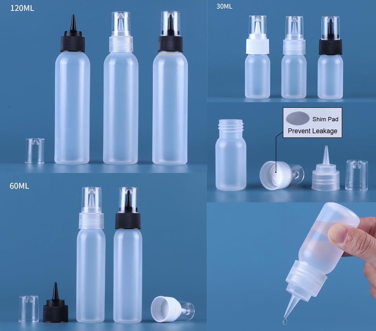 6-Pack 2oz Squeeze Bottles for Cake Decorating, Icing, Condiments & More – Perfect for Baking, Pancake Syrup, Salad Dressing & Cookie Decorating Supplies