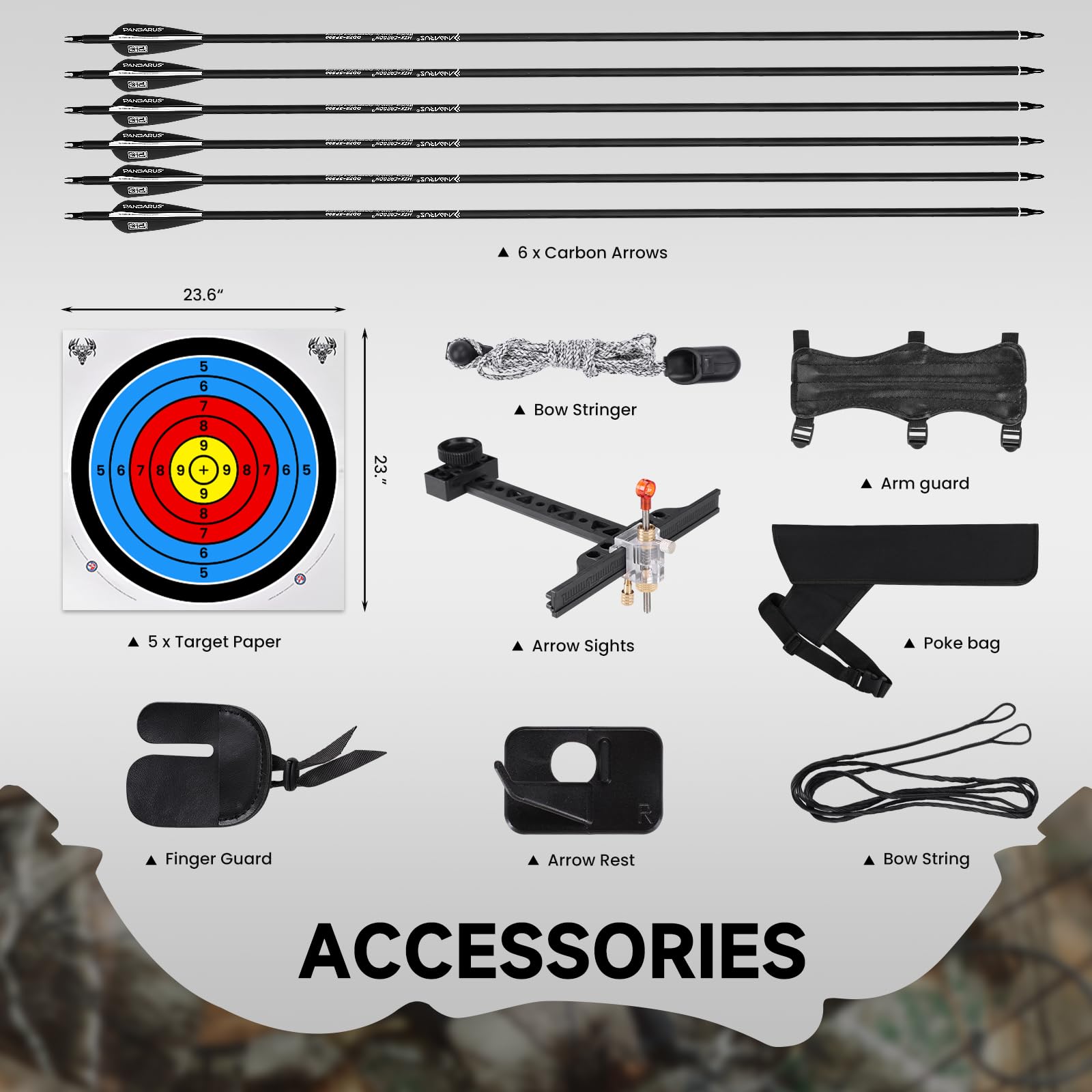 62 Inch Takedown Recurve Bow for Adults & Youth - Right & Left Handed Hunting Bow Set with 20-50lbs Draw Weight | Perfect for Beginners, Target Practice & Outdoor Archery Training