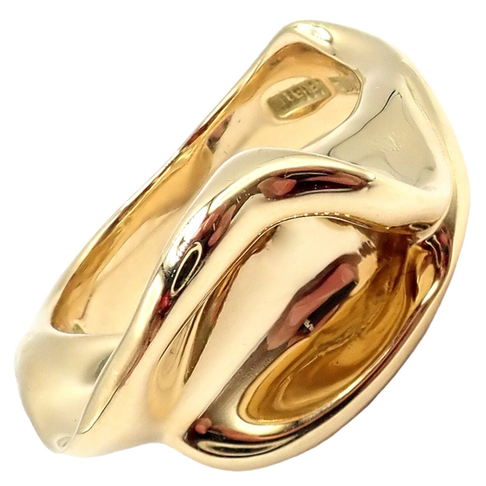 Authentic Vintage Tiffany & Co. 18k Yellow Gold Peretti Calla Lily Ring Size 5 - Elegant Jewelry Gift for Women, Perfect for Weddings, Anniversaries & Special Occasions